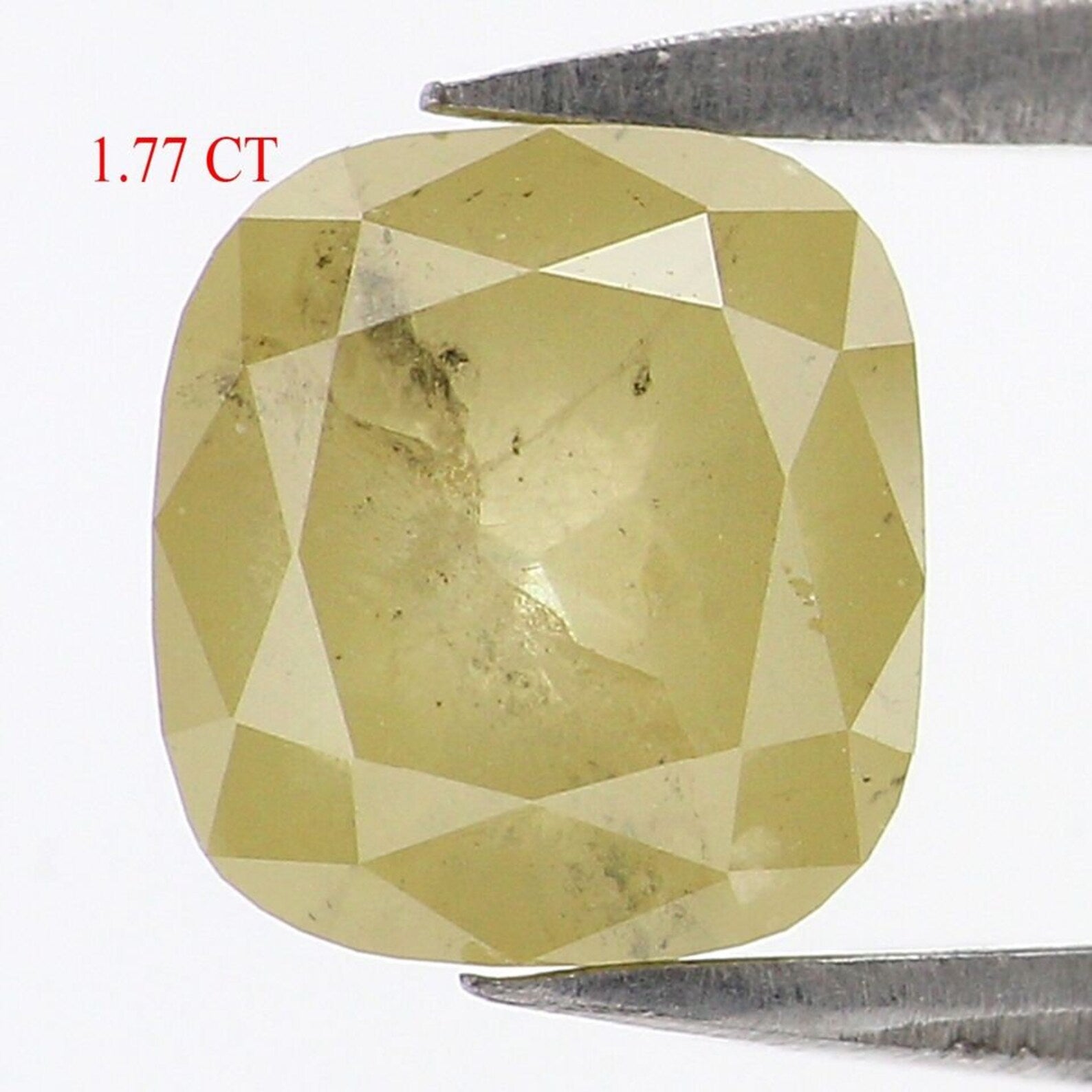 1.77 CT Natural Loose Cushion Shape Diamond Yellow Color Cushion Cut Diamond 6.65 MM Natural Loose Cushion Shape Rose Cut Diamond NQ9277