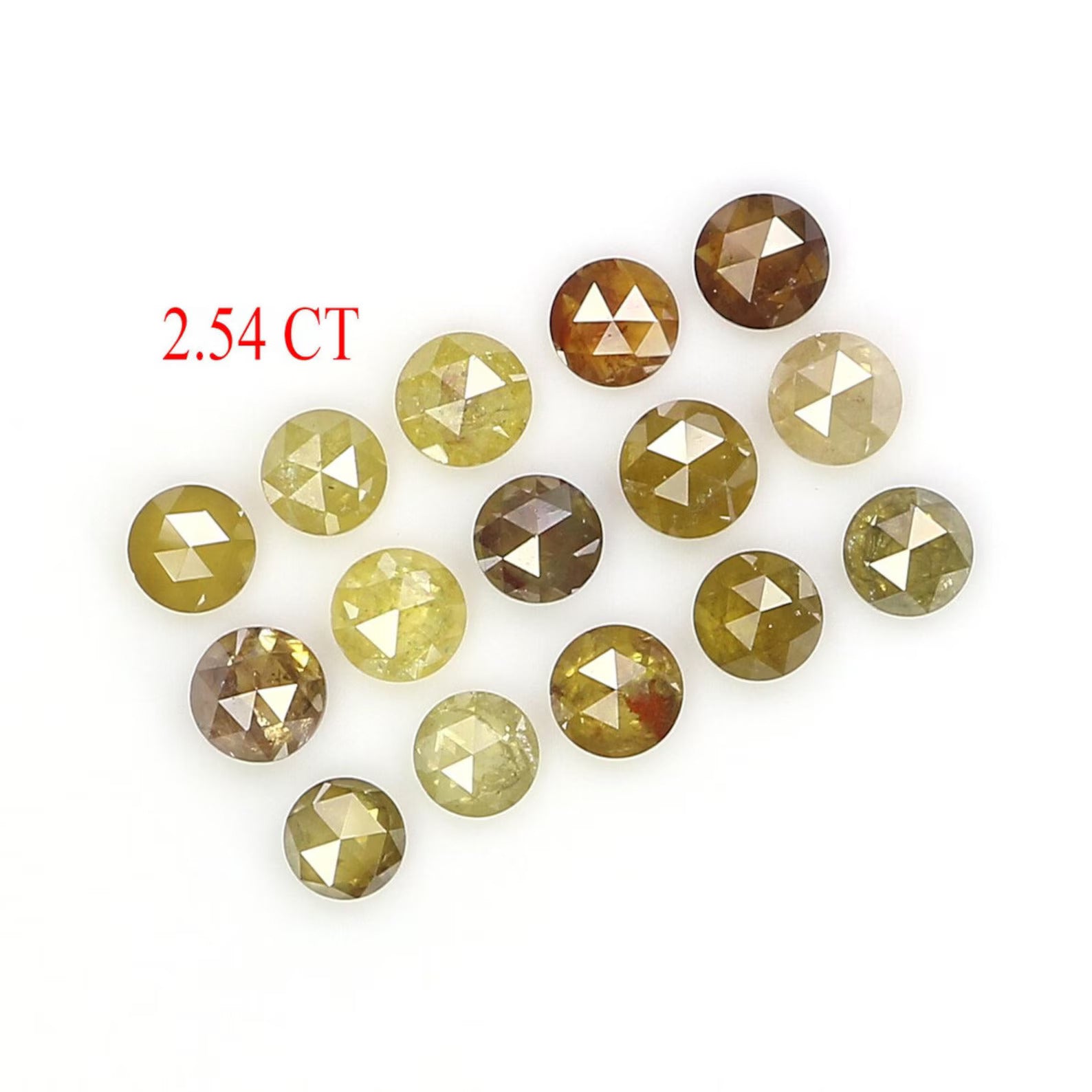 2.54 CT Natural Loose Round Rose Cut Diamond Yellow Brown Color Round Shape Diamond 3.10 MM Natural Loose Diamond Round Cut Diamond NQ2443