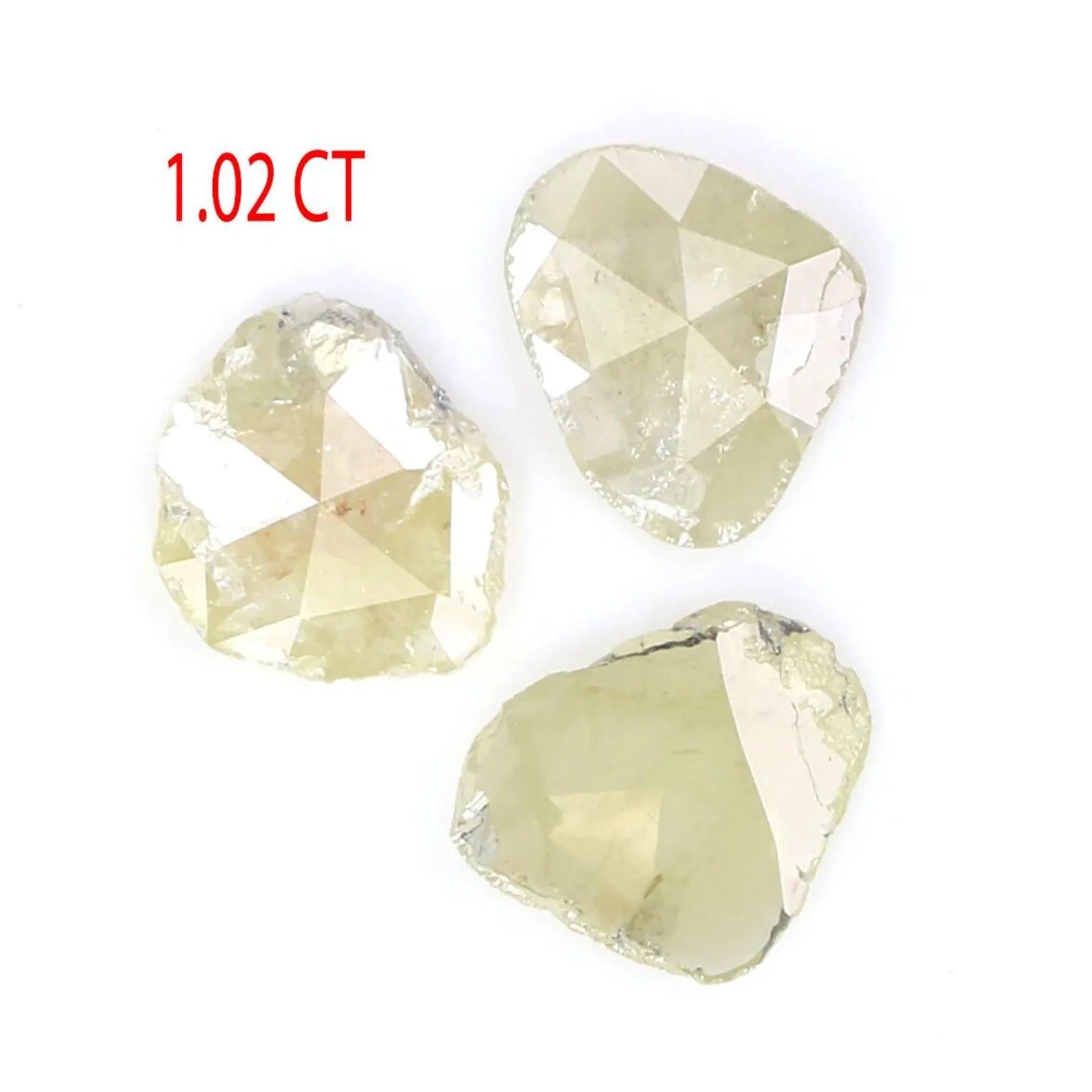 1.02 CT Natural Loose Slice Diamond Yellow Color Slice Diamond 6.30 MM Natural Loose Diamond Grey Color Irregular Rose Cut Diamond NQ1989