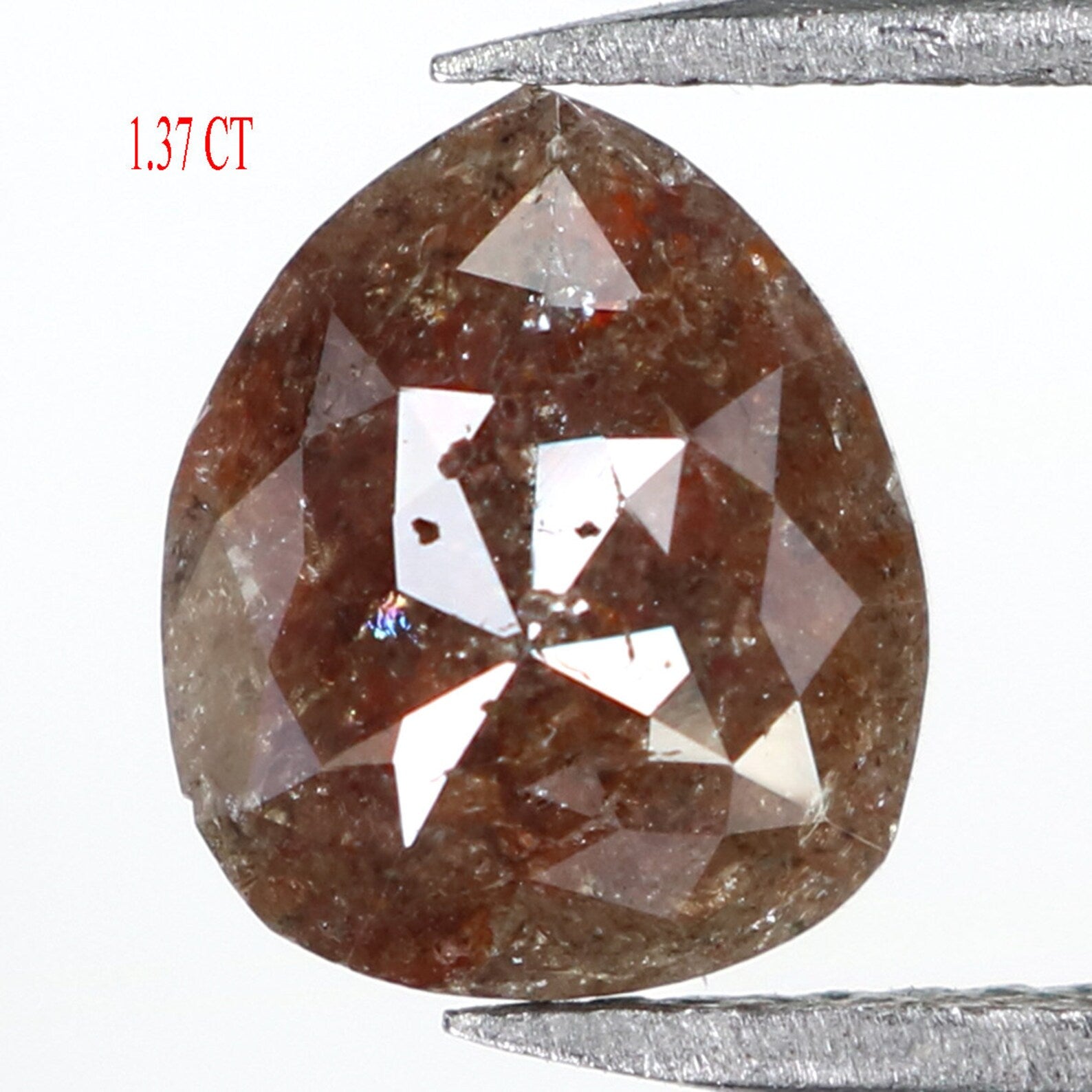 Natural Loose Pear Brown Color Diamond 1.37 CT 8.35 MM Pear Shape Rose Cut Diamond N1701