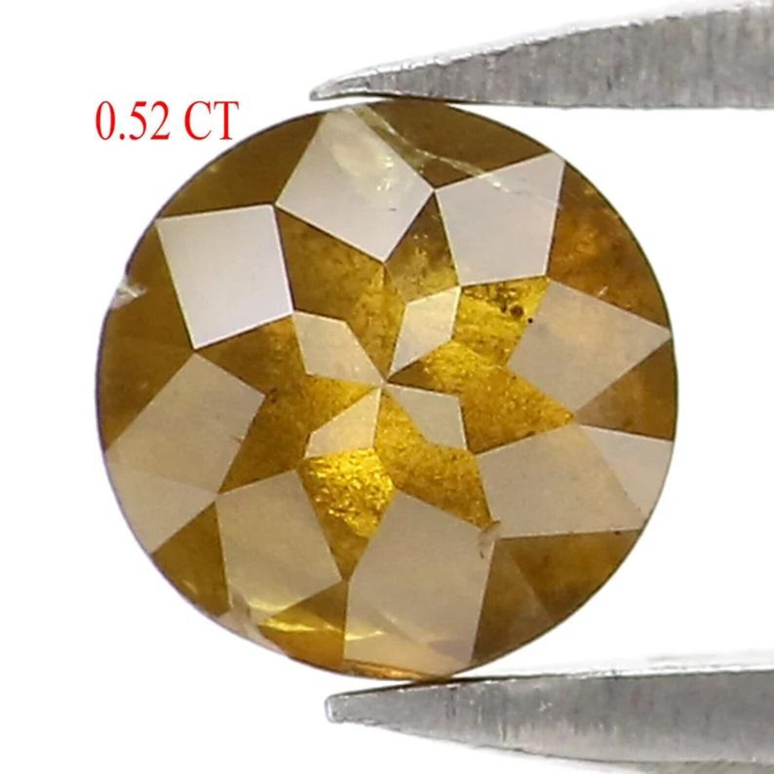 0.52 CT Natural Loose Round Rose Cut Diamond Yellow Color Round Shape Diamond 4.65 MM Natural Yellow Color Round Rose Cut Diamond NQ7251