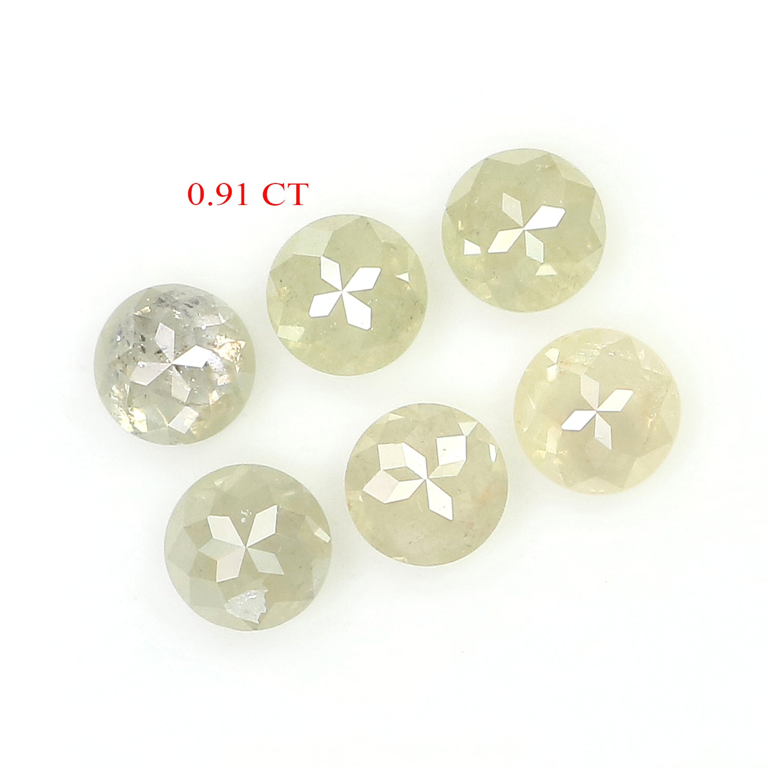 Natural Loose Rose Cut Grey Green Diamond Color 0.91 CT 3.10 MM Round Rose Cut Shape Diamond KR1318