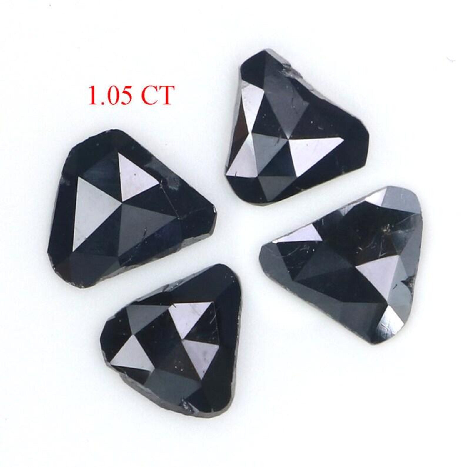1.05 CT Natural Loose Slice Shape Diamond Black Color Irregular Cut Diamond 5.90 MM Natural Loose Black Color Slice Rose Cut Diamond NQ2251