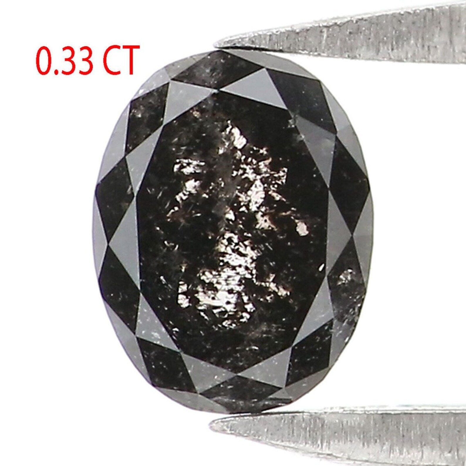 0.33 CT Natural Loose Oval Cut Diamond Salt And Pepper Diamond 4.90 MM Natural Loose Diamond Black Grey Color Oval Rose Cut Diamond NQ2149