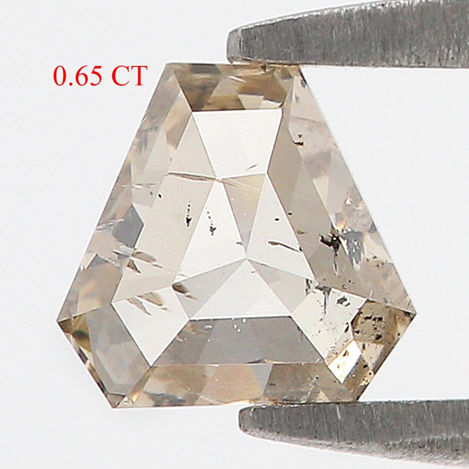 0.65 Ct Natural Loose Triangle Shape Diamond Brown Color Triangle Cut Diamond 5.45 MM Natural Loose Brown Triangle Rose Cut Diamond NQ326