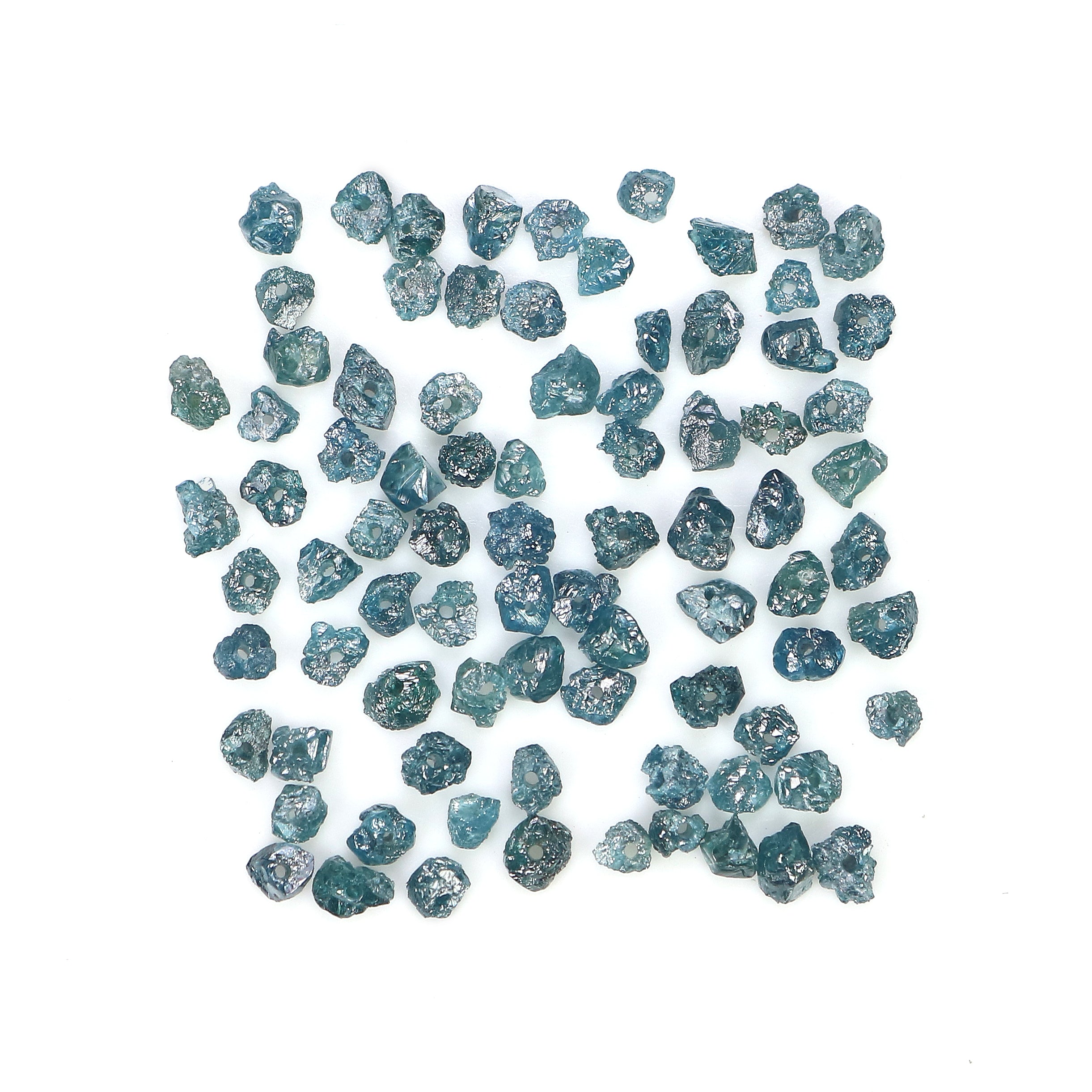 Natural Loose Rough Bead Shape Diamond Blue Color Rough Bead Cut Diamond 5.00 Ct Lot Uncut Drilled Bead Rough Irregular Cut Diamond Q80-1