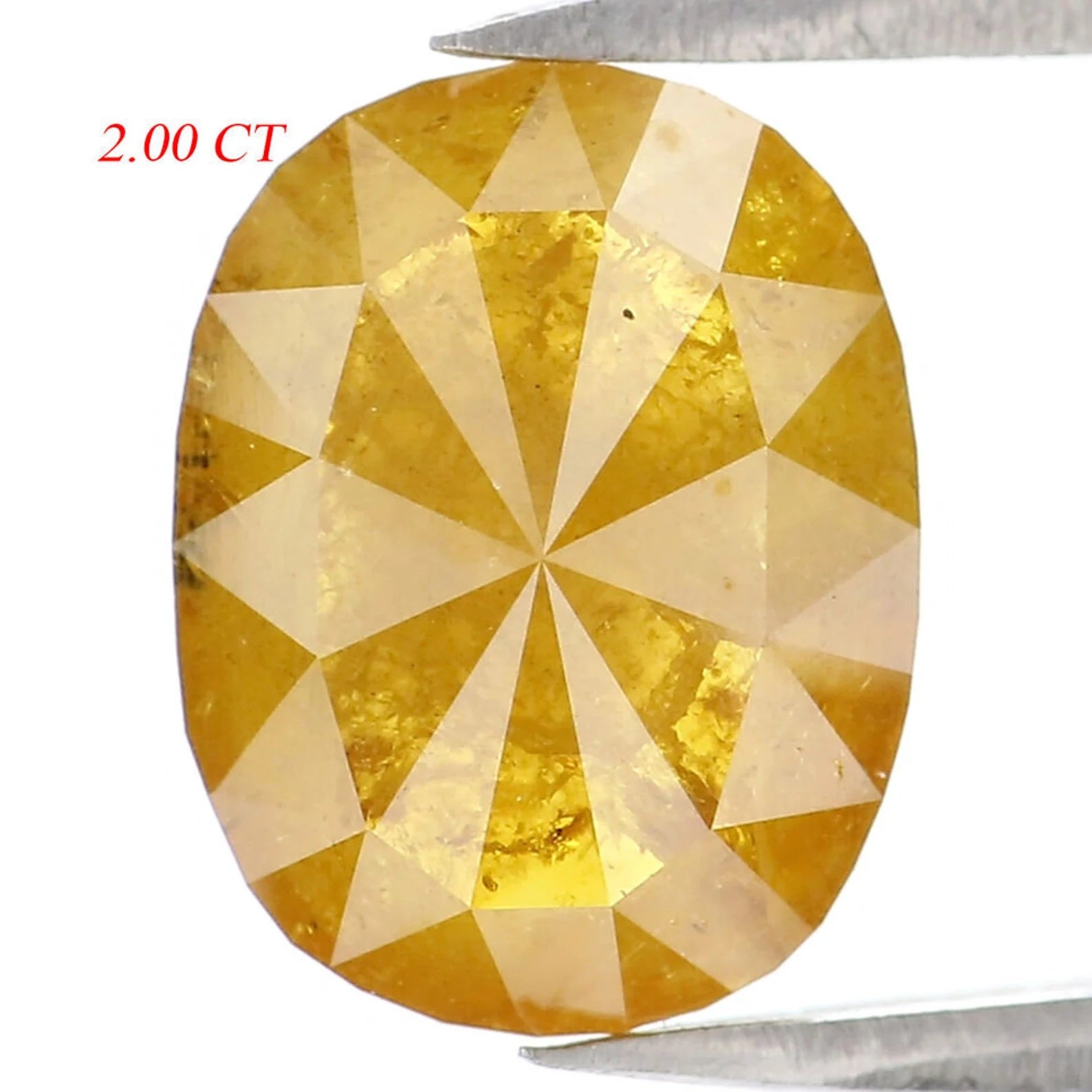 2.00 CT Natural Loose Oval Shape Diamond Yellow Coffee Color Oval Shape Diamond 9.50 MM Natural Loose Yellow Oval Rose Cut Diamond NQ7491