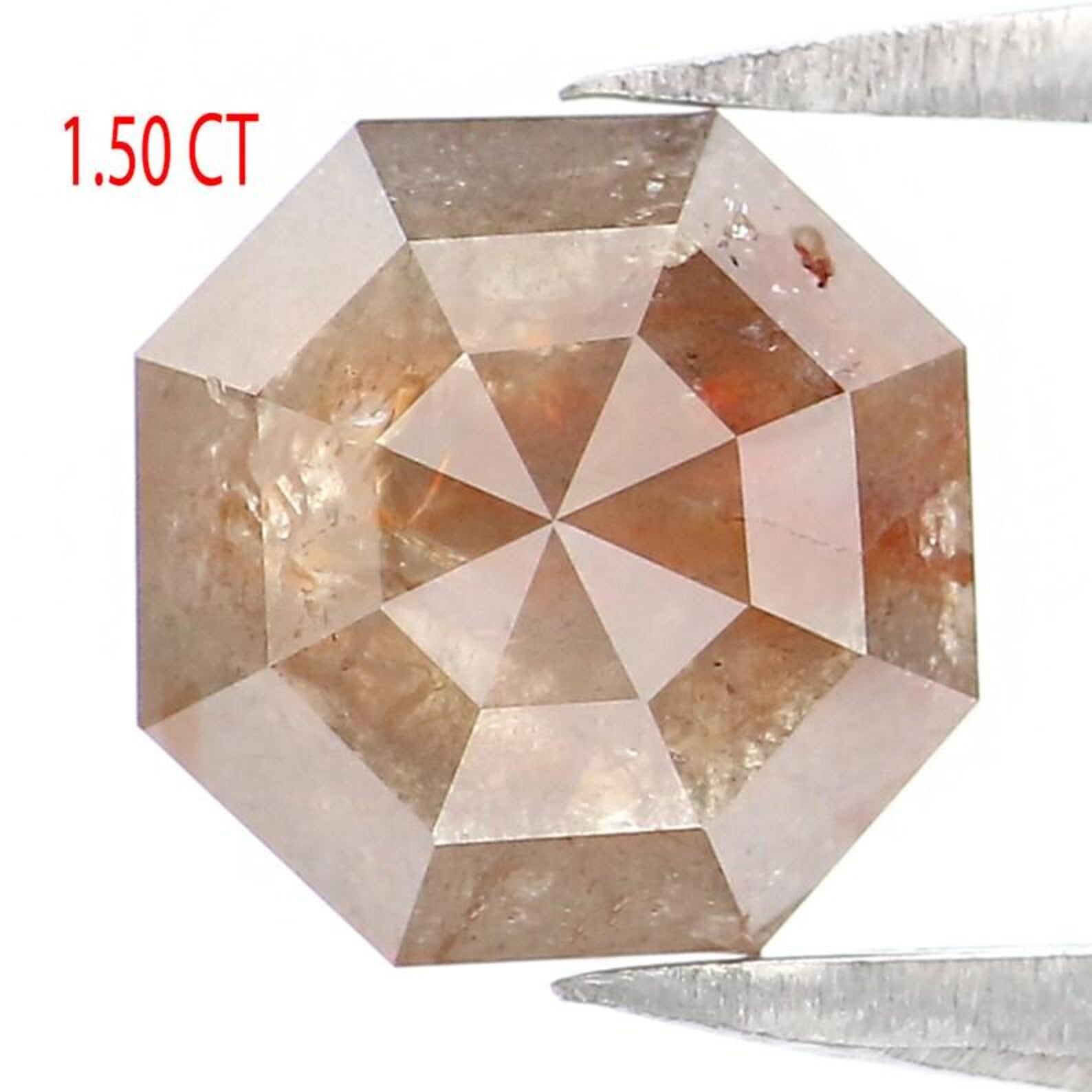 1.50 CT Natural Loose Octagon Shape Diamond Grey Color Octagon Cut Diamond 6.85 MM Natural Loose Brown Color Octagon Rose Cut Diamond NQ602