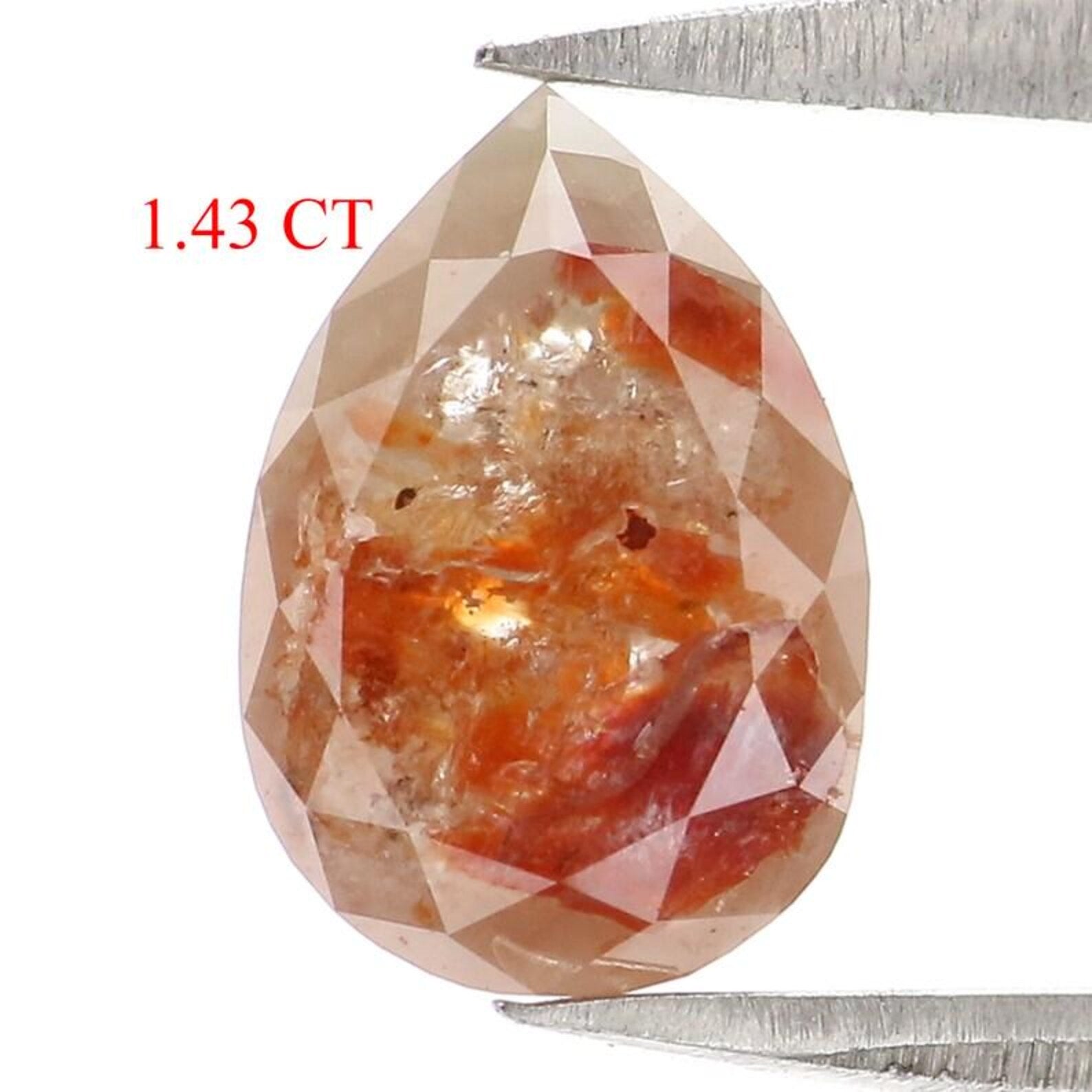 1.43 CT Natural Loose Pear Shape Diamond Brown Color Pear Cut Diamond 8.70 MM Natural Diamond Brown Color Pear Shape Rose Cut Diamond NQ2398