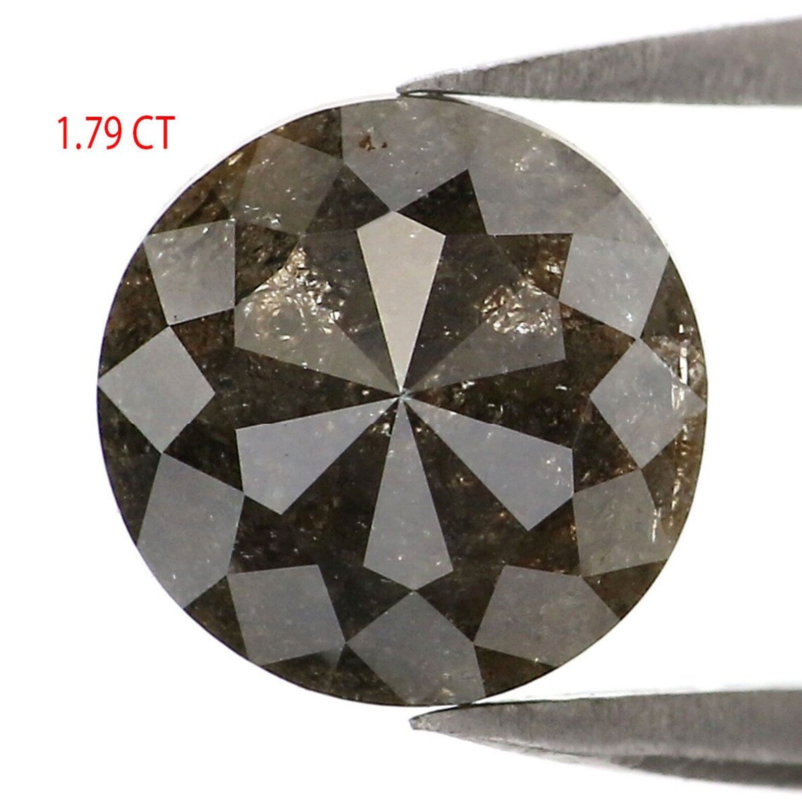 1.79 CT Natural Loose Round Rose Cut Diamond Salt And Pepper Round Shape Diamond 7.60 MM Natural Diamond Black Color Round Diamond NQ1028