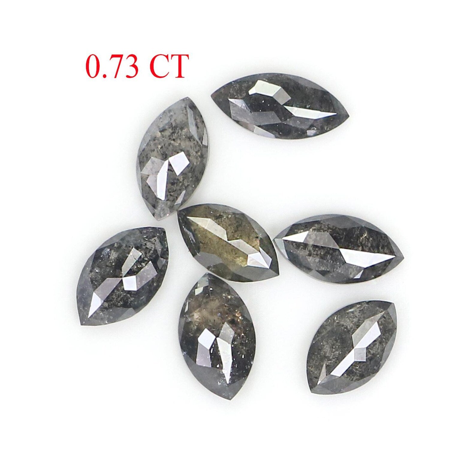 0.73 Ct Natural Loose Marquise Shape Diamond Salt And Pepper Marquise Diamond 4.80 MM Black Grey Color Marquise Rose Cut Diamond NQ2269