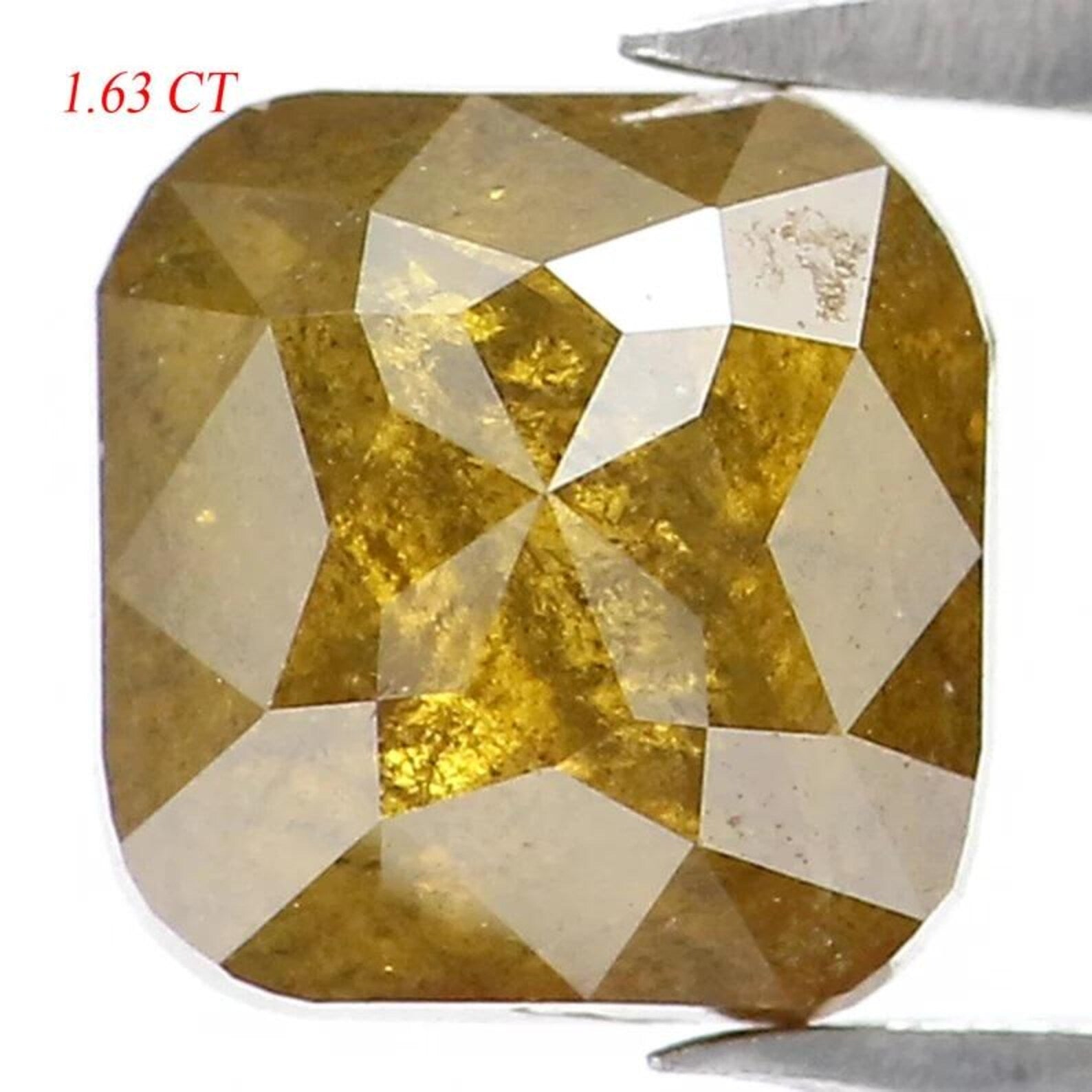 1.63 CT Natural Loose Cushion Shape Diamond Green Color Cushion Cut Diamond 6.10 MM Natural Yellow Color Cushion Rose Cut Diamond NQ8864