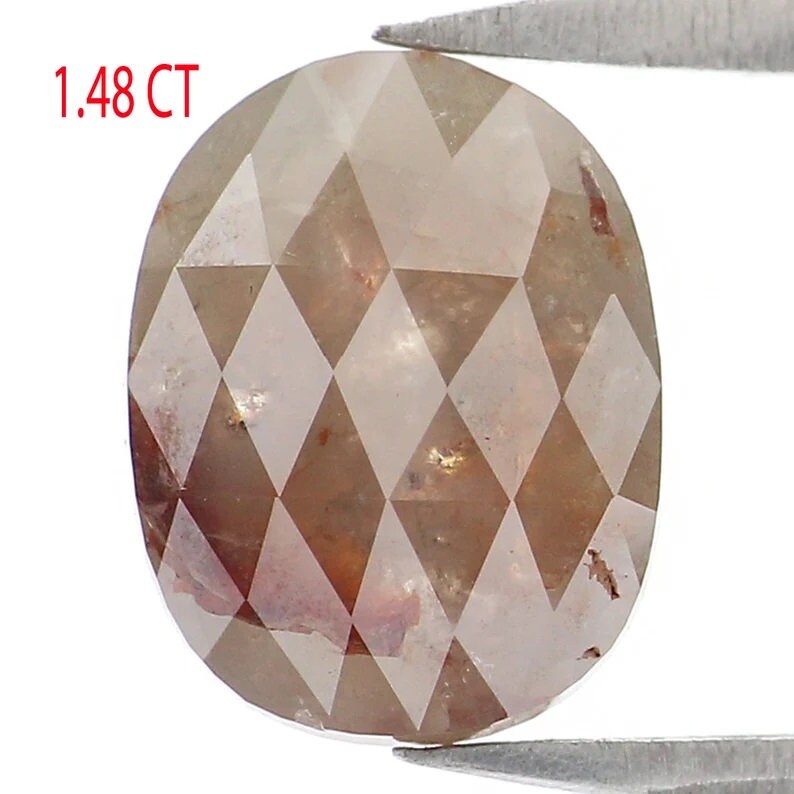 1.48 CT Natural Loose Oval Shape Diamond Brown Color Oval Cut Diamond 8.30 MM Natural Loose Diamond Brown Color Oval Rose Cut Diamond NQ8951