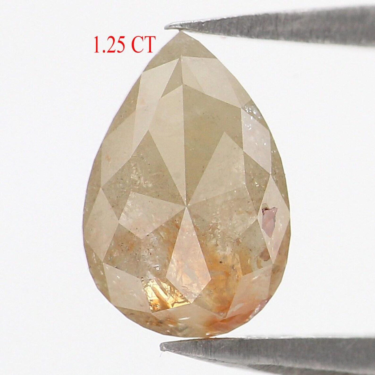 1.25 Ct Natural Loose Pear Shape Diamond Grey Color Pear Cut Diamond 8.55 MM Natural Loose Diamond Grey Color Pear Rose Cut Diamond NQ773