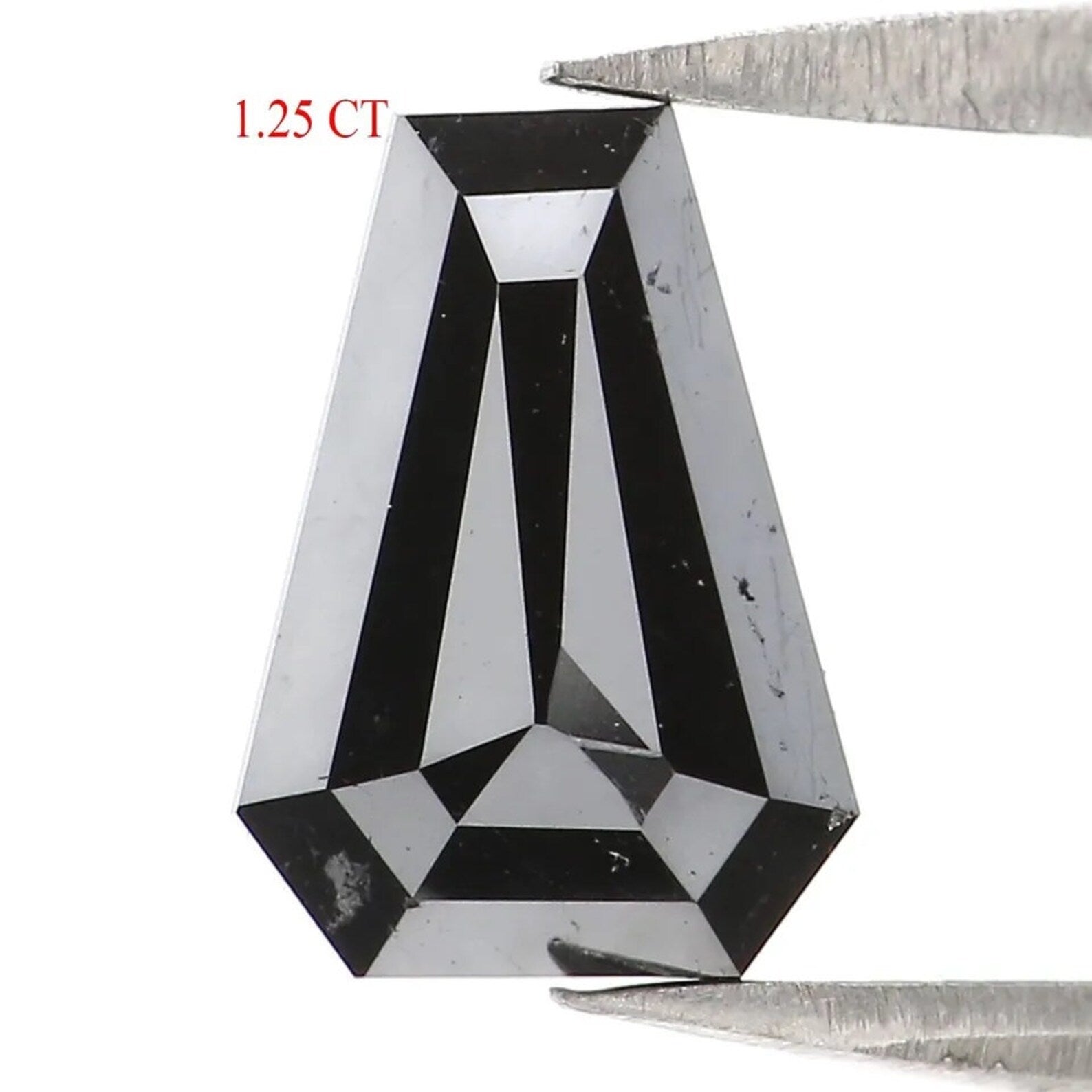 1.25 Ct Natural Loose Coffin Shape Diamond Black Color Coffin Shape Diamond 8.15 MM Natural Loose Diamond Coffin Rose Cut Diamond NQ2476