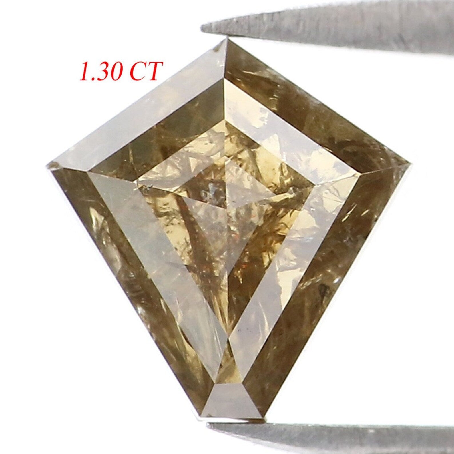 1.30 CT Natural Loose Shield Shape Diamond Black Yellow Color Diamond 7.80 MM Natural Loose Diamond Shield Shape Rose Cut Diamond NQ8279