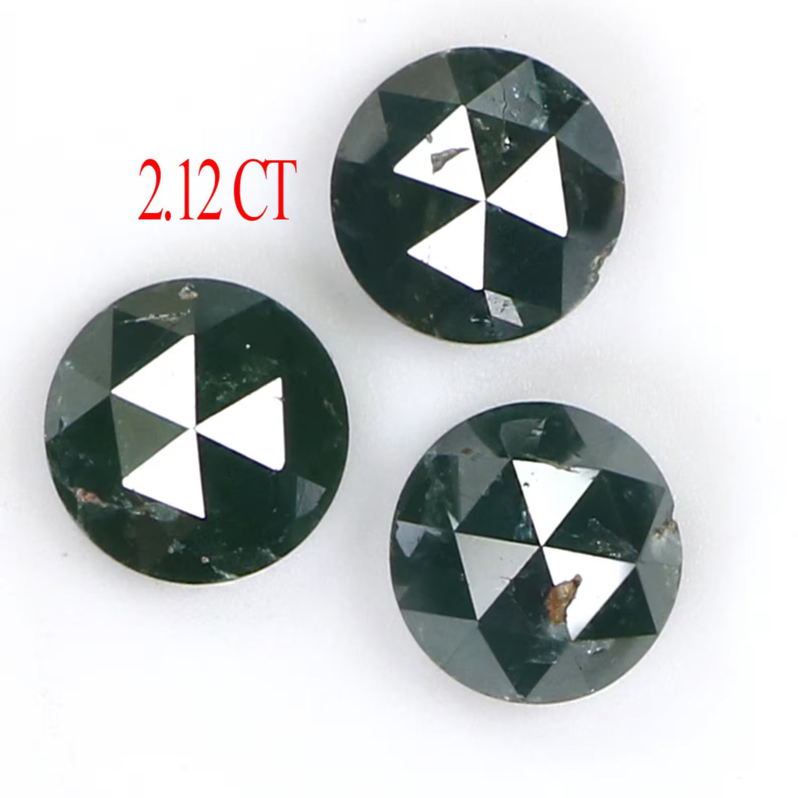 Natural Loose Rose Cut Blue Color Diamond 2.12 CT 5.00 MM Round Rose Cut Shape Diamond N269