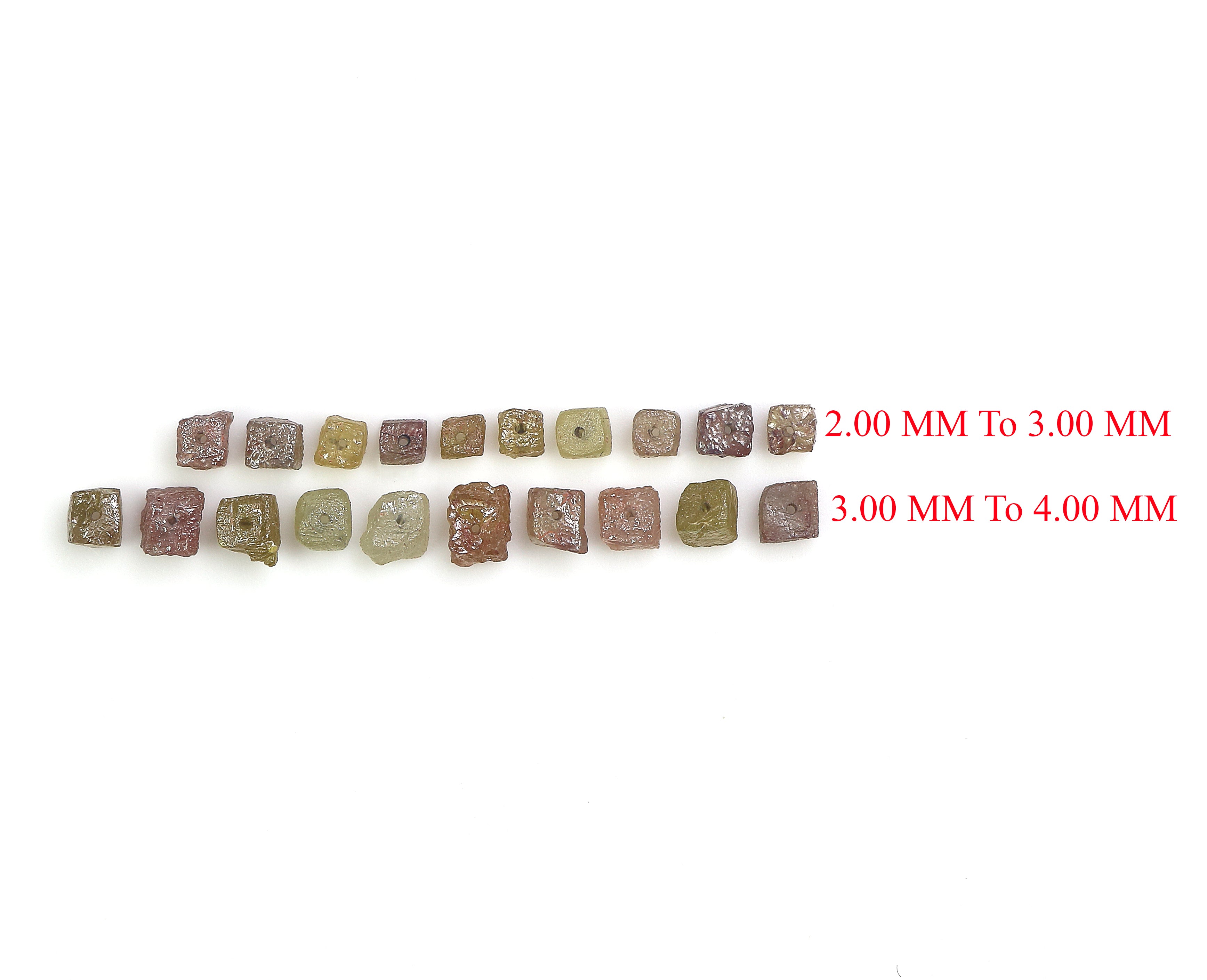Natural Loose Rough Cube Diamond Mix Color Bead Cut Diamond 2.00 to 4.00 MM 1.00 Ct Lot Uncut Drilled Bead Rough Irregular Cut Diamond Q76