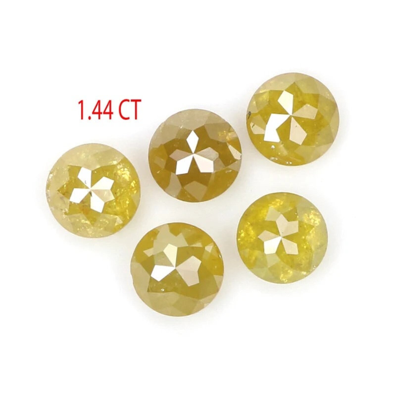 1.44 CT Natural Loose Round Shape Diamond Yellow Color Round Cut Diamond 3.70 MM Natural Diamond Yellow Color Round Rose Cut Diamond NQ694