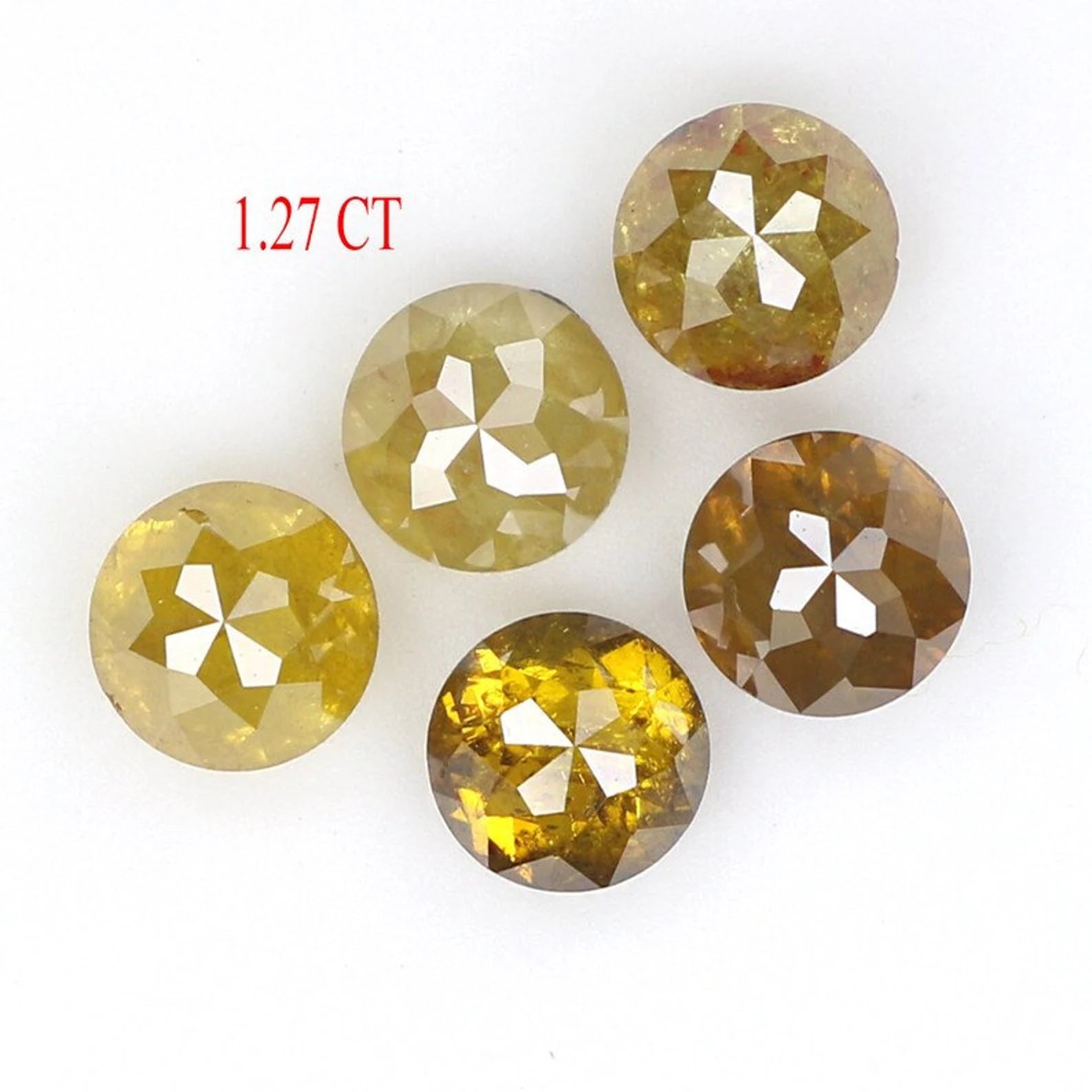 1.27 Ct Natural Loose Round Shape Diamond Yellow Brown Color Round Diamond 2.50 MM Natural Yellow Brown Color Round Rose Cut Diamond NQ1716