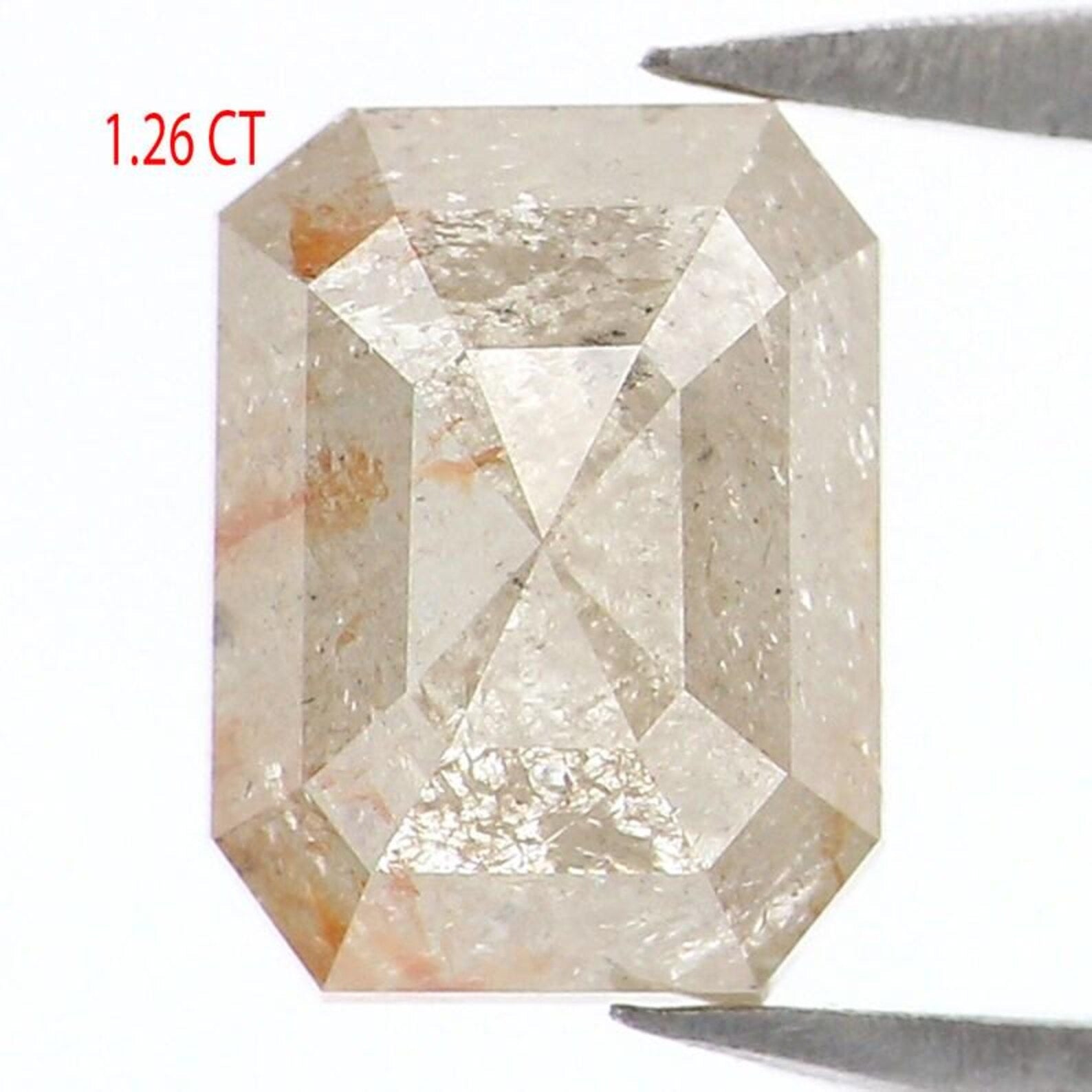 1.26 CT Natural Loose Emerald Shape Diamond Grey Color Emerald Cut Diamond 6.95 MM Natural Loose Grey Color Emerald Rose Cut Diamond NQ700