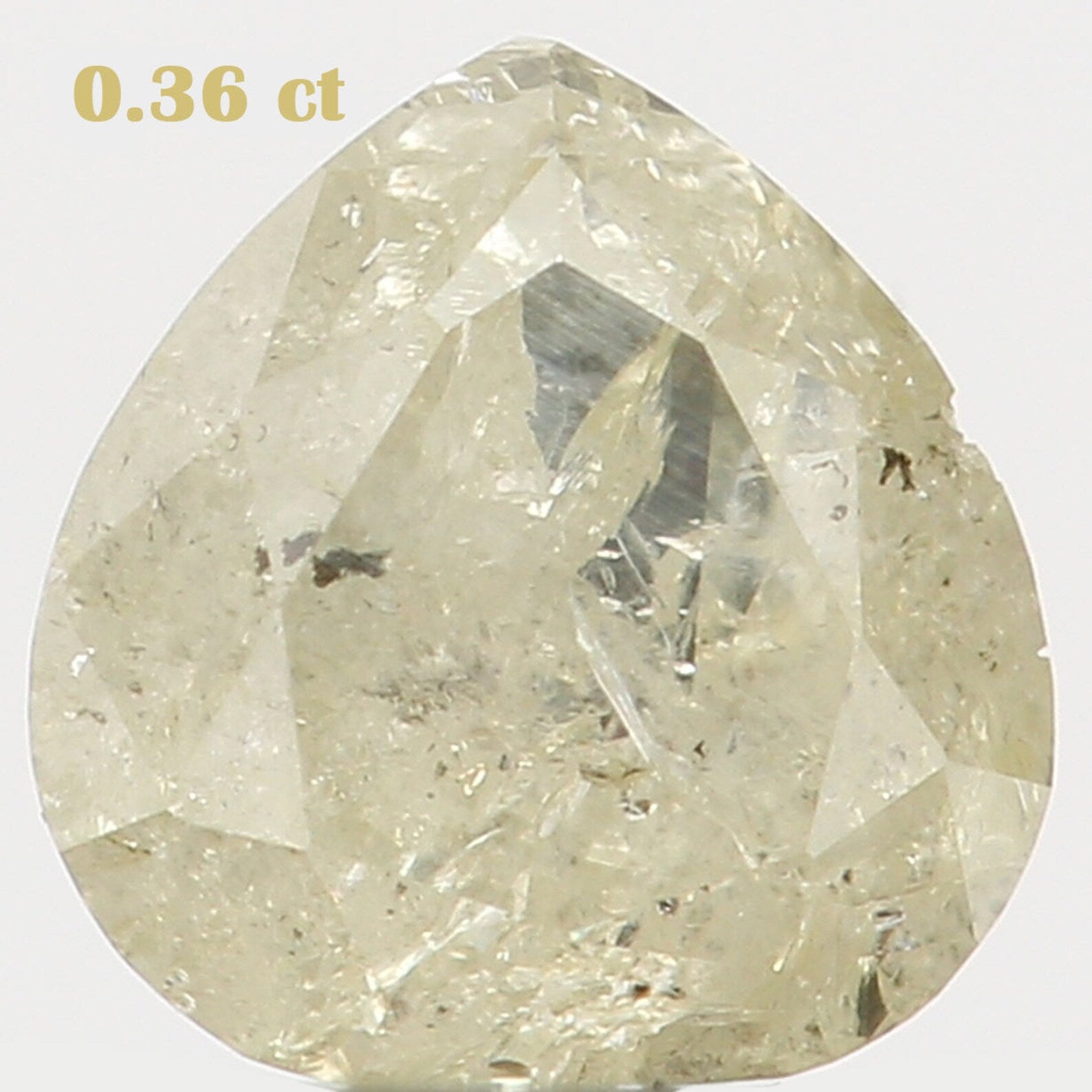 0.36 Ct Natural Loose Diamond Pear Light Yellow Color I2 Clarity 4.20 MM N7612