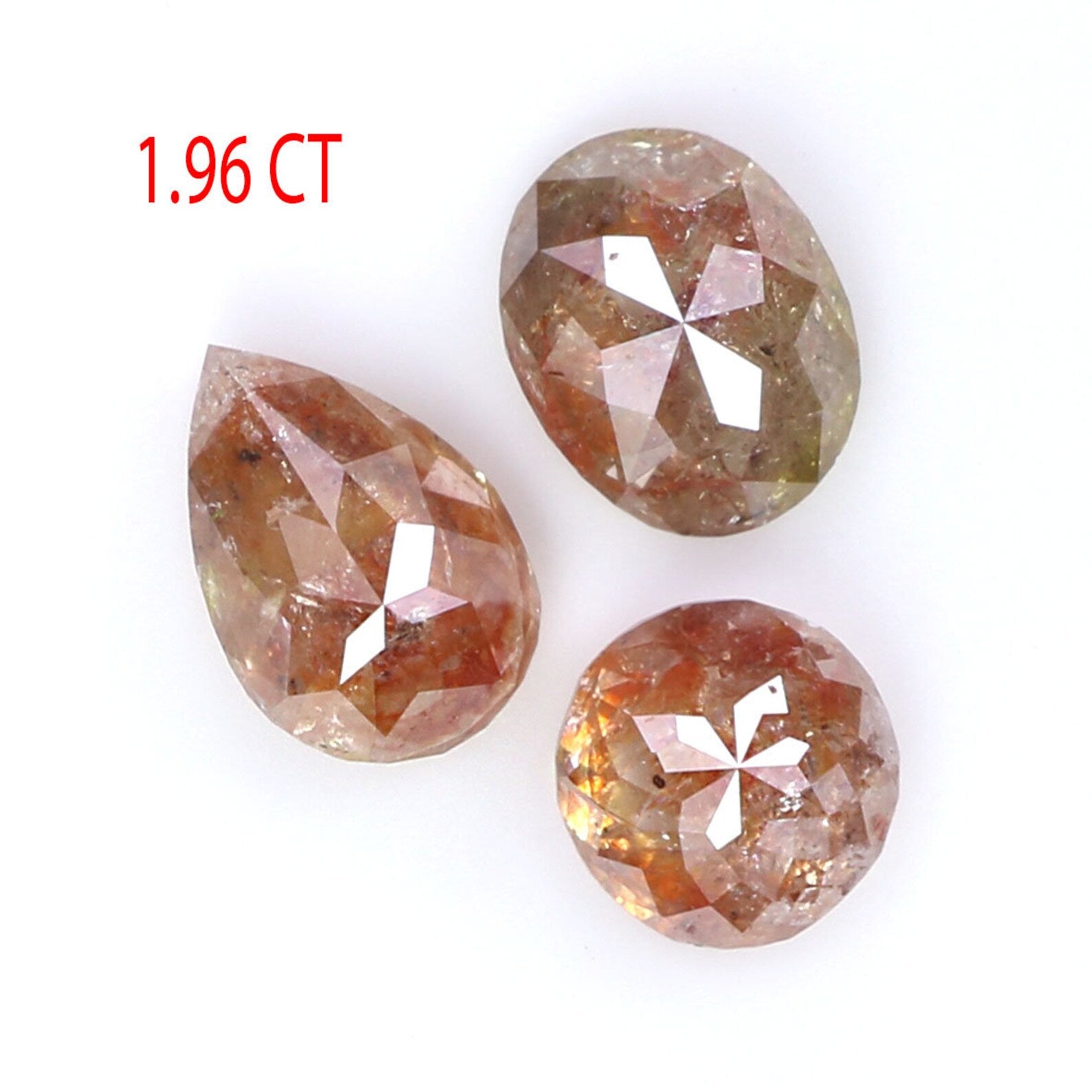 1.96 CT Natural Loose Mix Shape Diamond Brown Color Diamond 5.10 MM Natural Loose Diamond Brown Color Mix Shape Rose Cut Diamond KDN1998