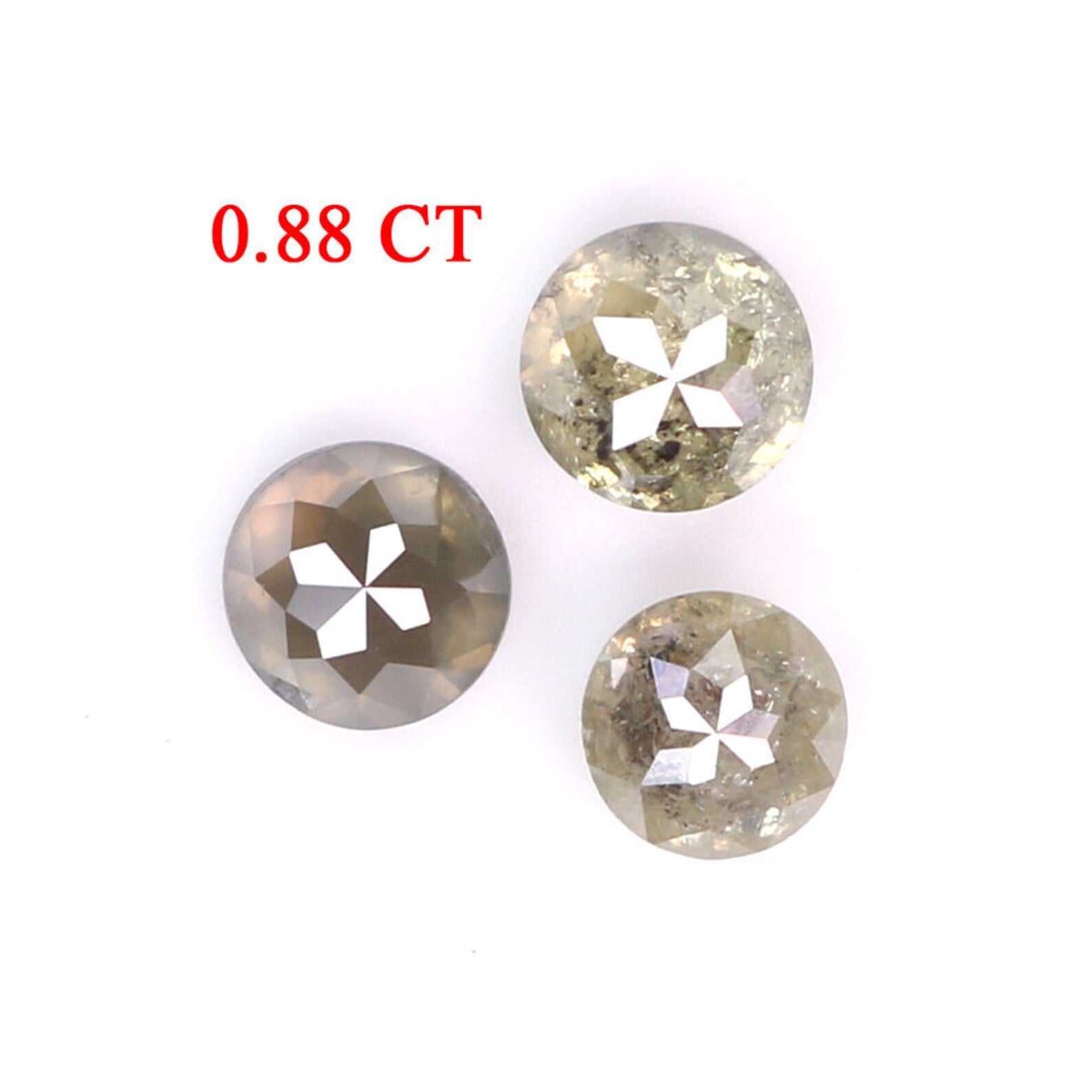 0.88 CT Natural Loose Round Diamond Grey Color Rose Cut Diamond Natural Loose Diamond 3.50 MM Rose Cut Diamond Round Shape Diamond NQ7882