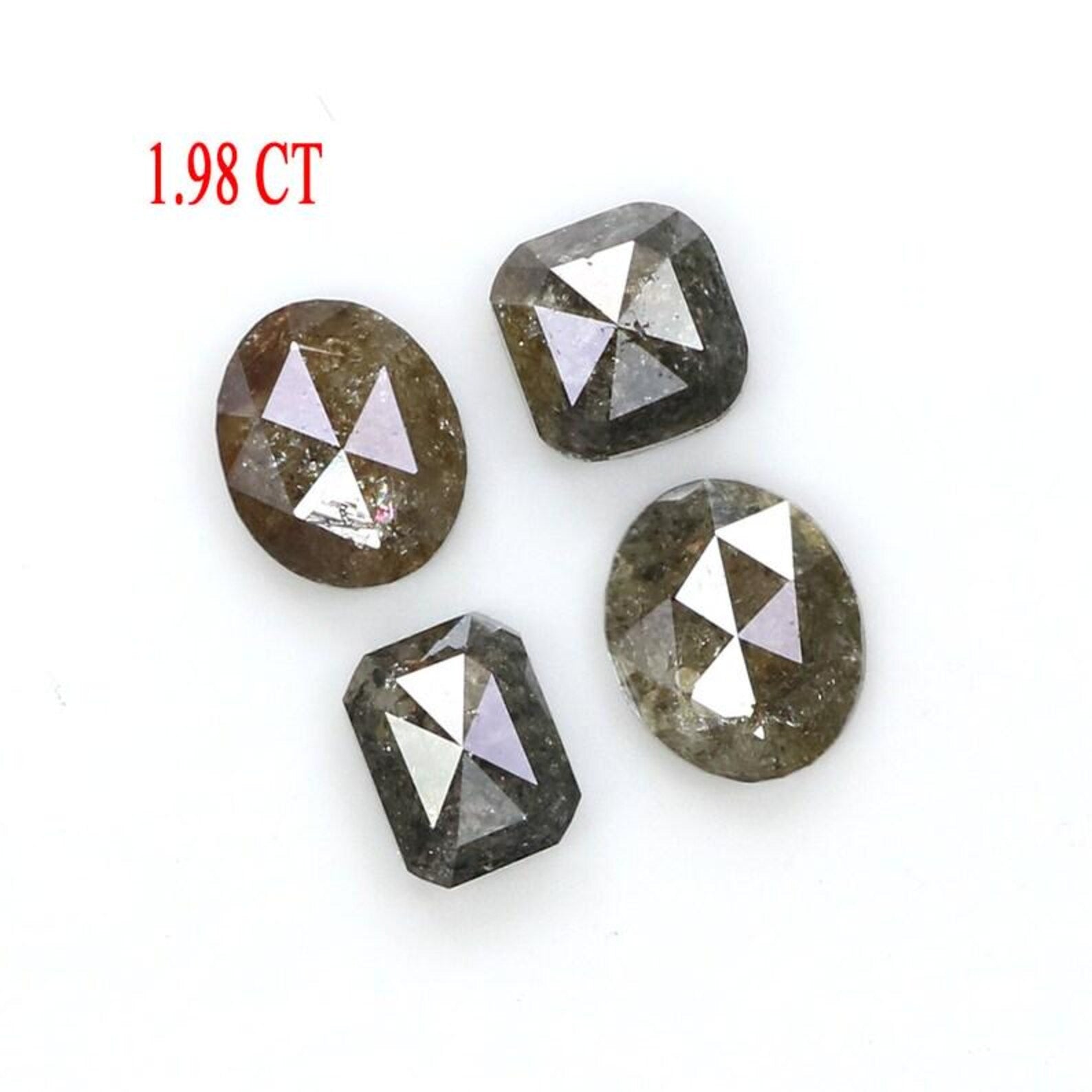 1.98 Ct Natural Loose Mix Shape Diamond Salt And Pepper Mix Shape Diamond 4.60 MM Natural Loose Gray Color Mix Shape Rose Cut Diamond NQ8428