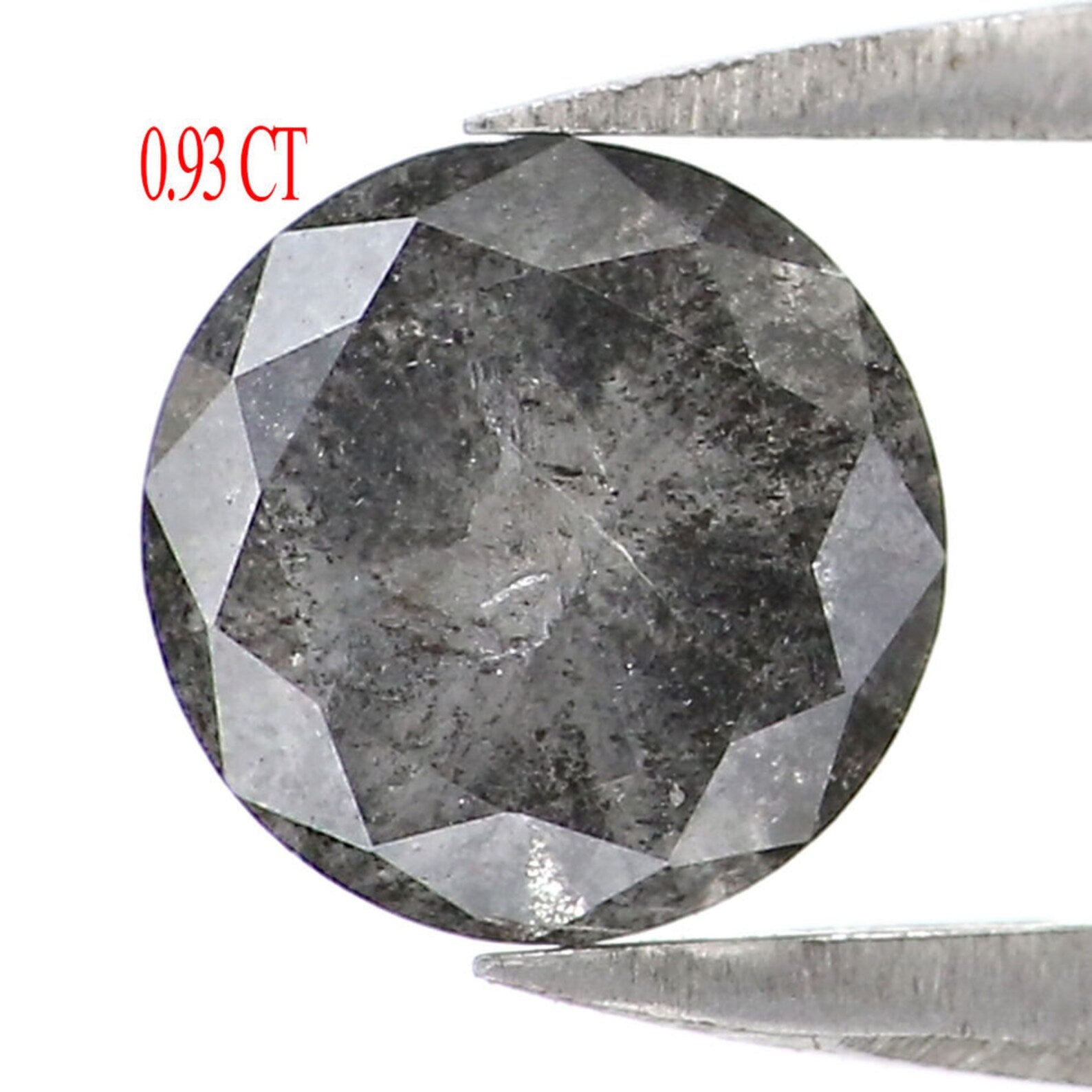 0.93 Ct Natural Loose Round Brilliant Cut Diamond Salt And Pepper Round Diamond 5.80 MM Natural Black Grey Color Round Shape Diamond NQ9357