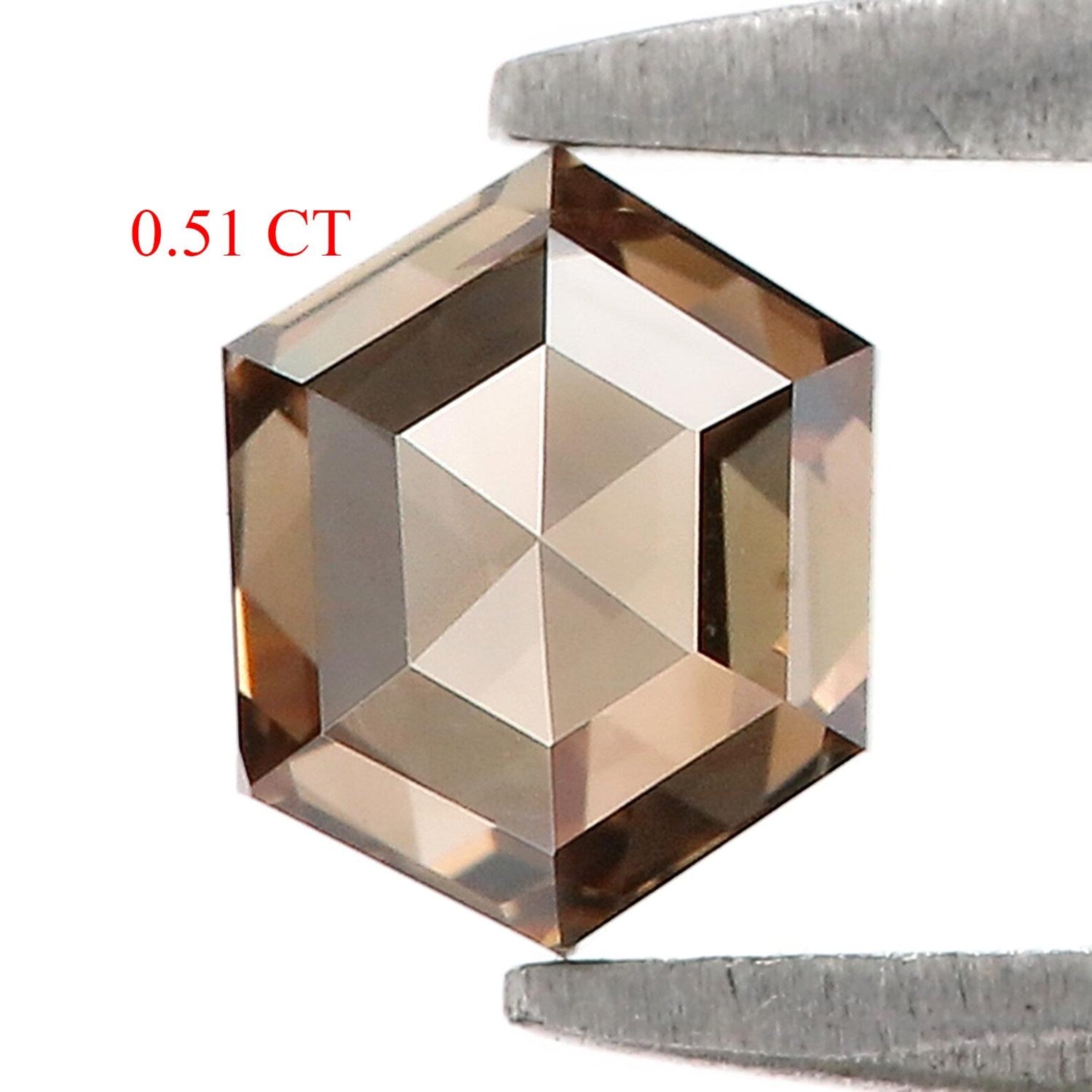 0.51 CT Natural Loose Hexagon Shape Diamond Brown Color Hexagon Diamond 5.25 MM Natural Loose Diamond Brown Hexagon Rose Cut Diamond NQ1246