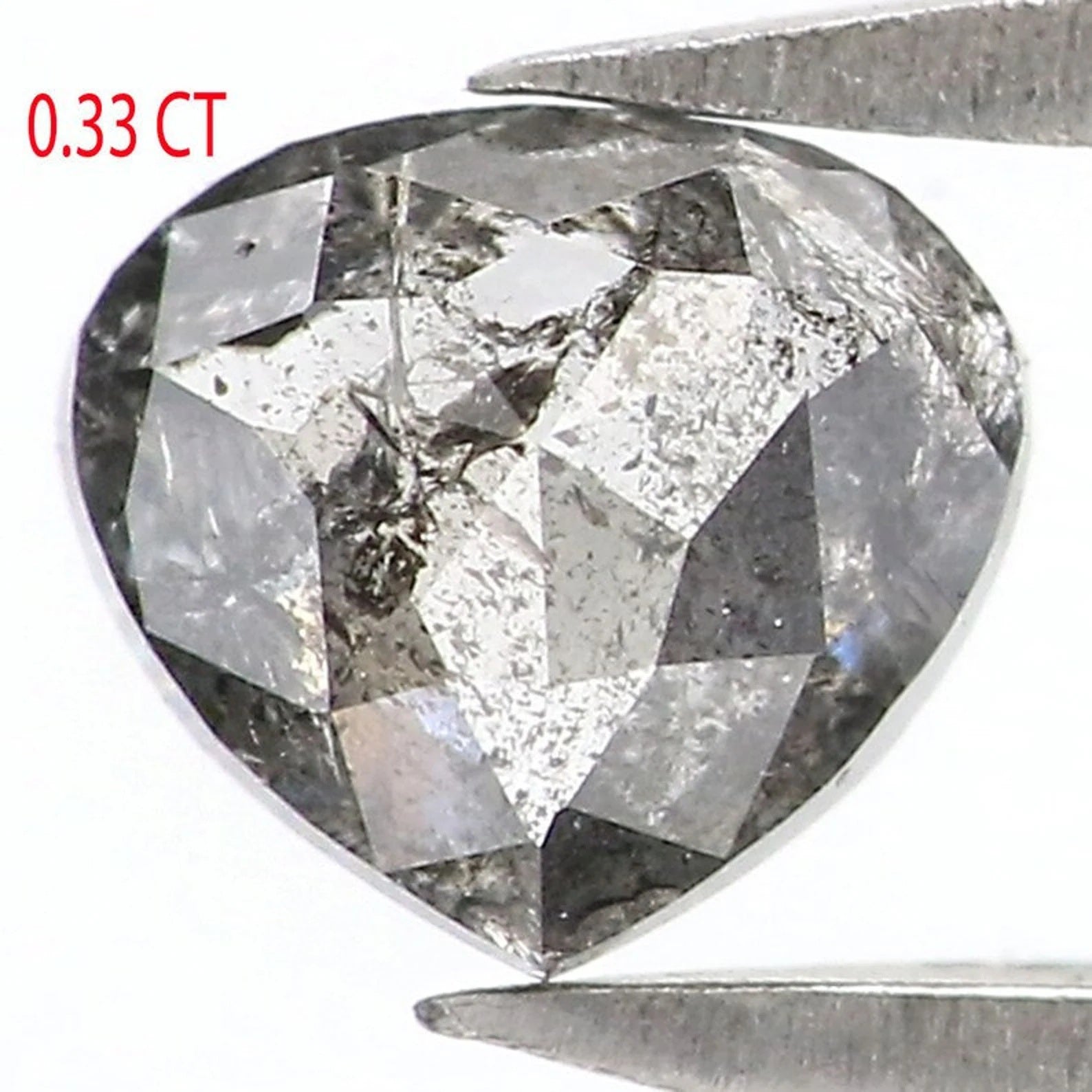 0.33 CT Natural Loose Heart Shape Diamond Salt And Pepper Heart Cut Diamond 4.30 MM Natural Loose Diamond Heart Cut Rose Cut Diamond NQ2049