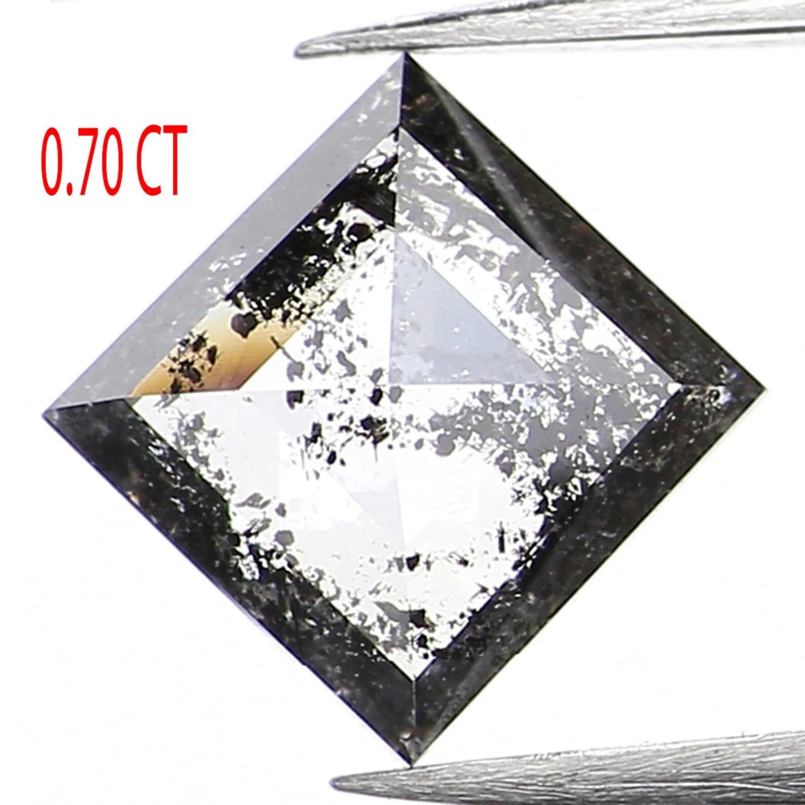 0.70 CT Natural Loose Kite Shape Diamond Salt And Pepper Kite Diamond 7.10 MM Natural Loose Black Grey Color Kite Rose Cut Diamond QN930