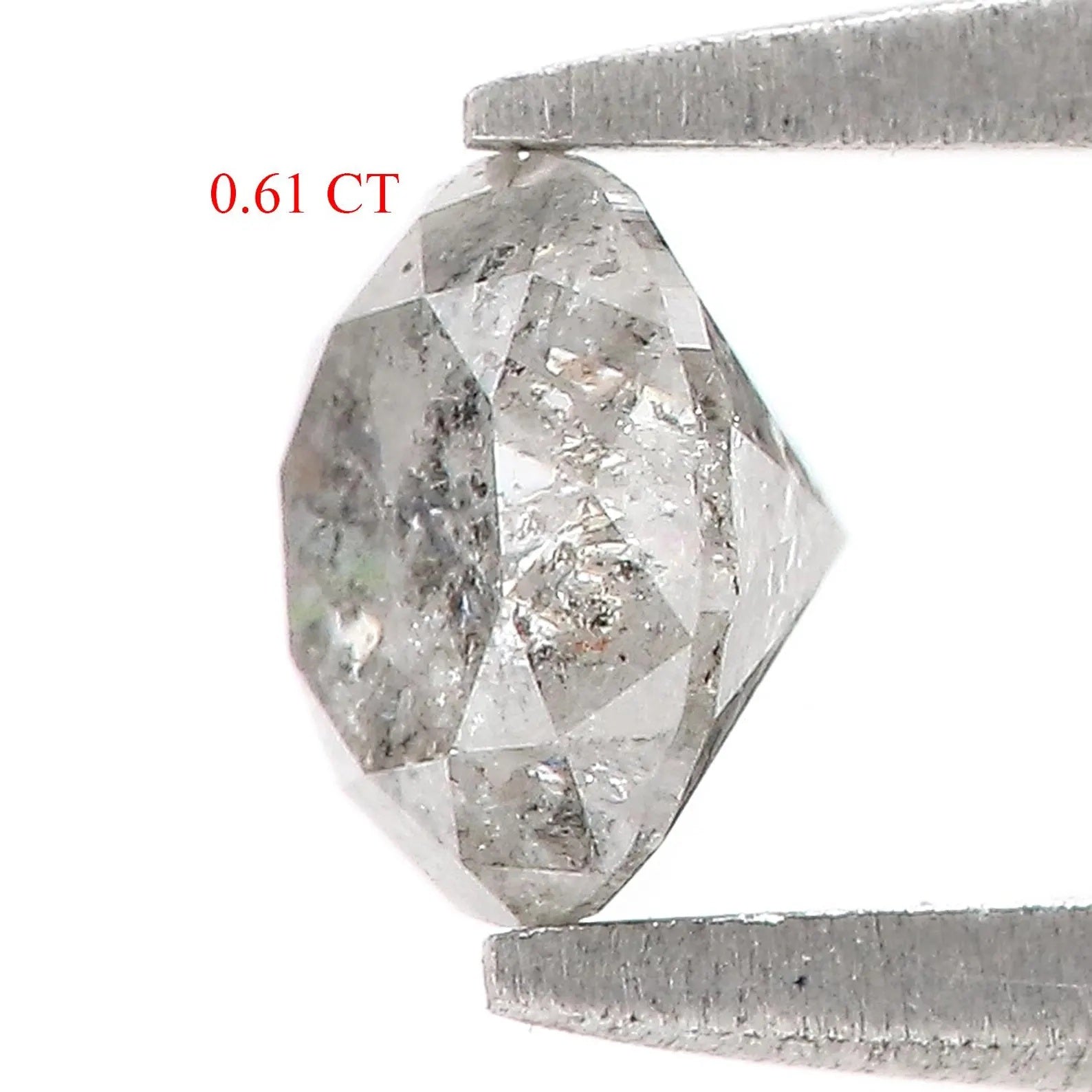 0.61 Ct Natural Loose Round Shape Diamond Salt And Pepper Round Diamond 5.15 MM Natural Diamond Gray Color Round Brilliant Cut Diamond NQ897