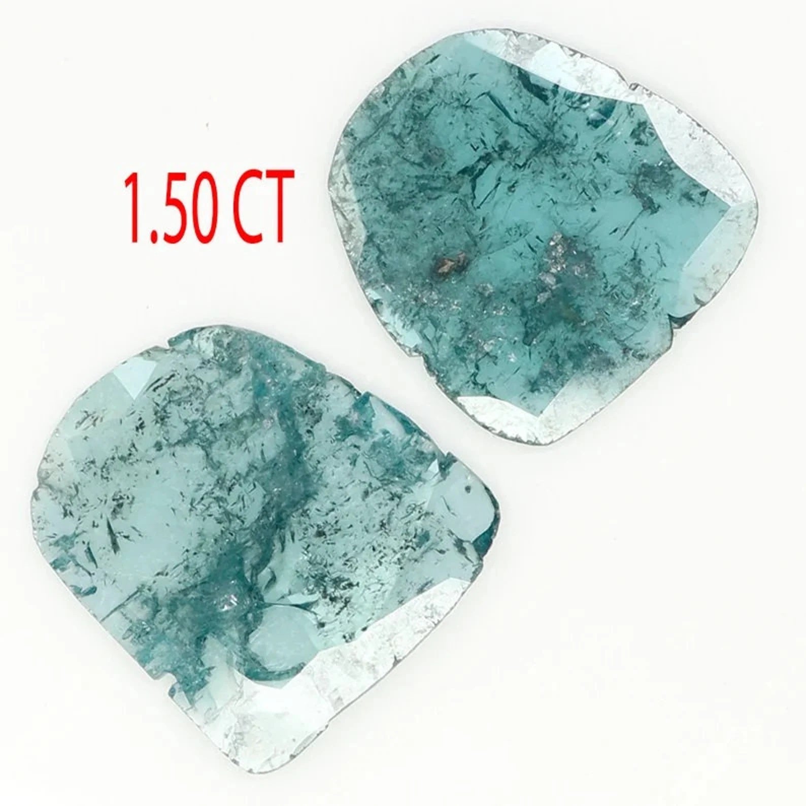 1.50 CT Natural Loose Slice Shape Diamond Blue Color Irregular Diamond 10.70 MM Natural Loose Diamond Blue Color Slice Cut Diamond NQ1270