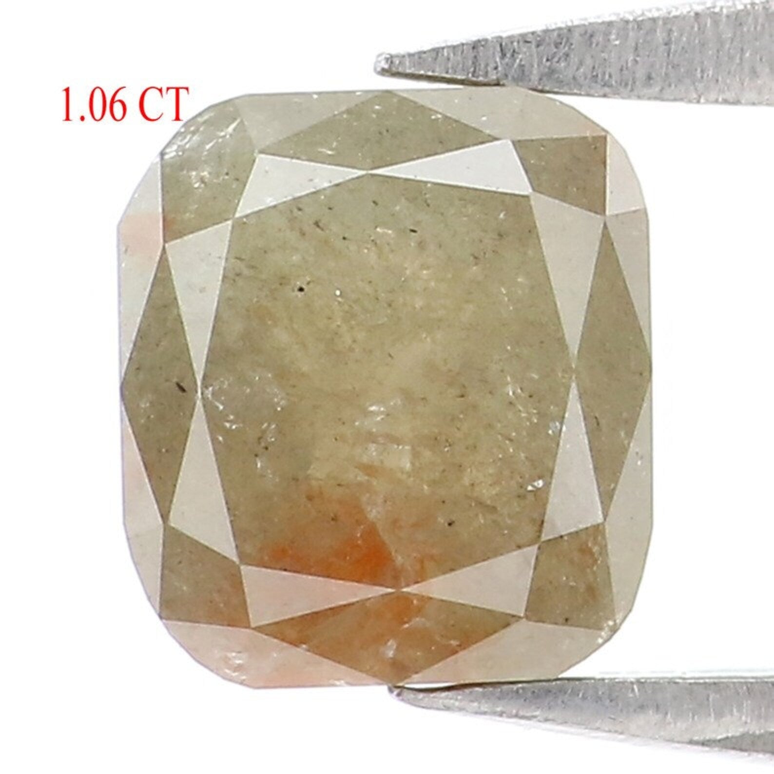 1.06 Ct Natural Loose Cushion Shape Diamond Green Color Cushion Cut Diamond 5.85 MM Natural Loose Diamond Cushion Rose Cut Diamond NQ769
