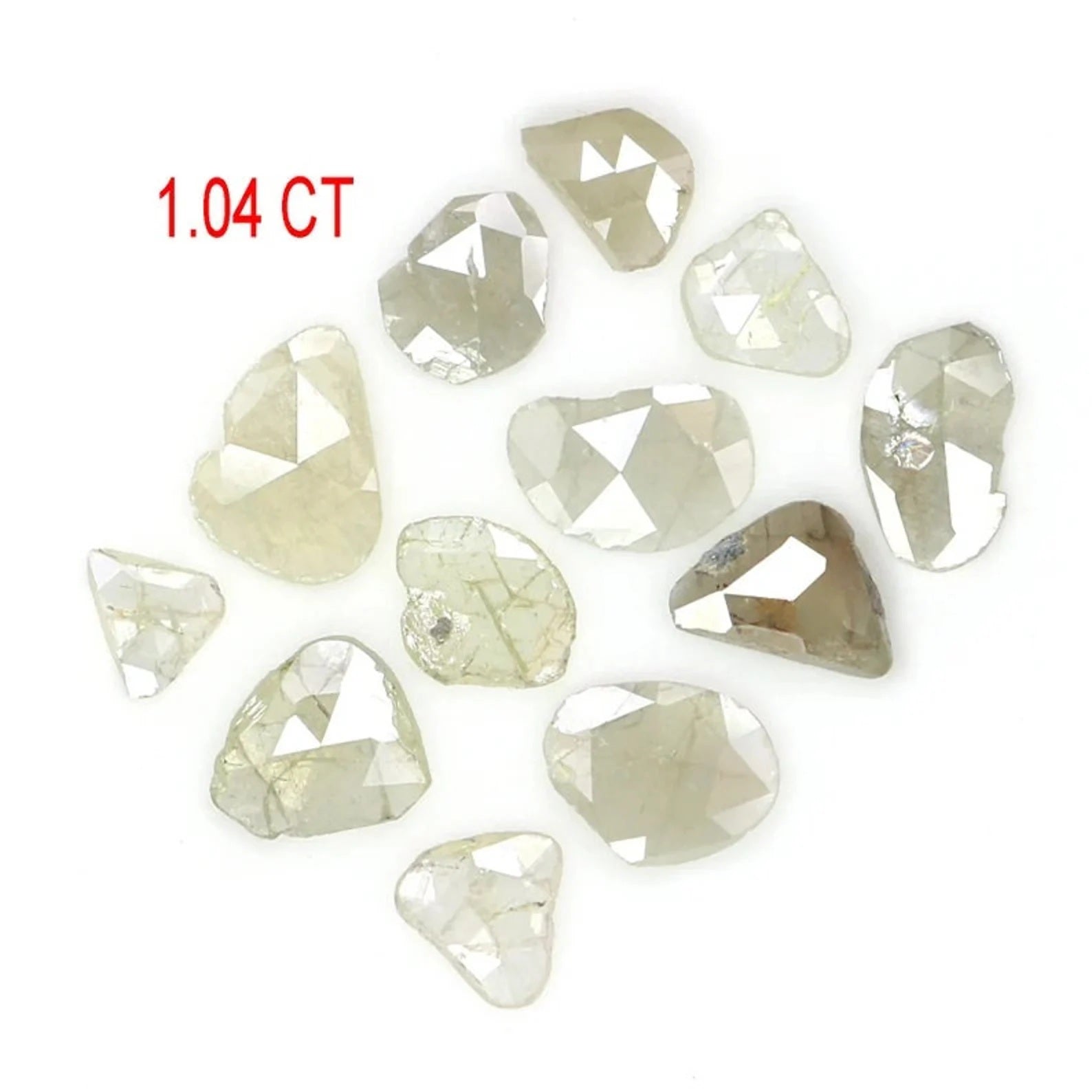 1.04 CT Natural Loose Slice Shape Diamond Grey Color Irregular Cut Diamond 2.80 MM Natural Loose Diamond Slice Shape Rose Cut Diamond NQ2200