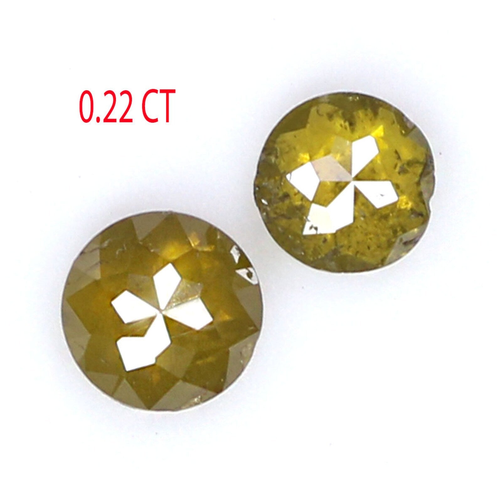 Natural Loose Rose Cut Diamond Yellow Green Color 0.22 CT 2.69 MM Round Rose Cut Shape Diamond N7537