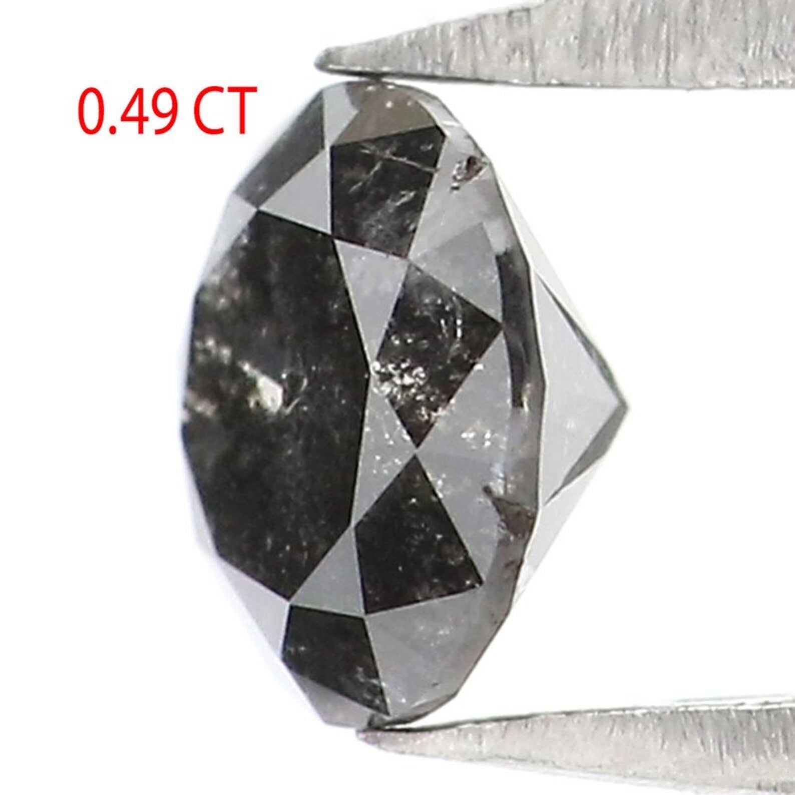 0.49 CT Natural Loose Round Shape Diamond Salt And Pepper Round Diamond 4.90 MM Natural Black Gray Color Round Brilliant Cut Diamond NQ8464