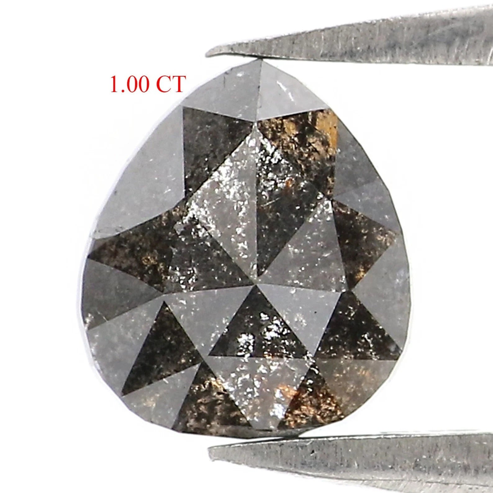 1.00 CT Natural Loose Pear Shape Diamond Salt And Pepper Pear Cut Diamond 6.35 MM Natural Loose Diamond Pear Shape Rose Cut Diamond QN9348