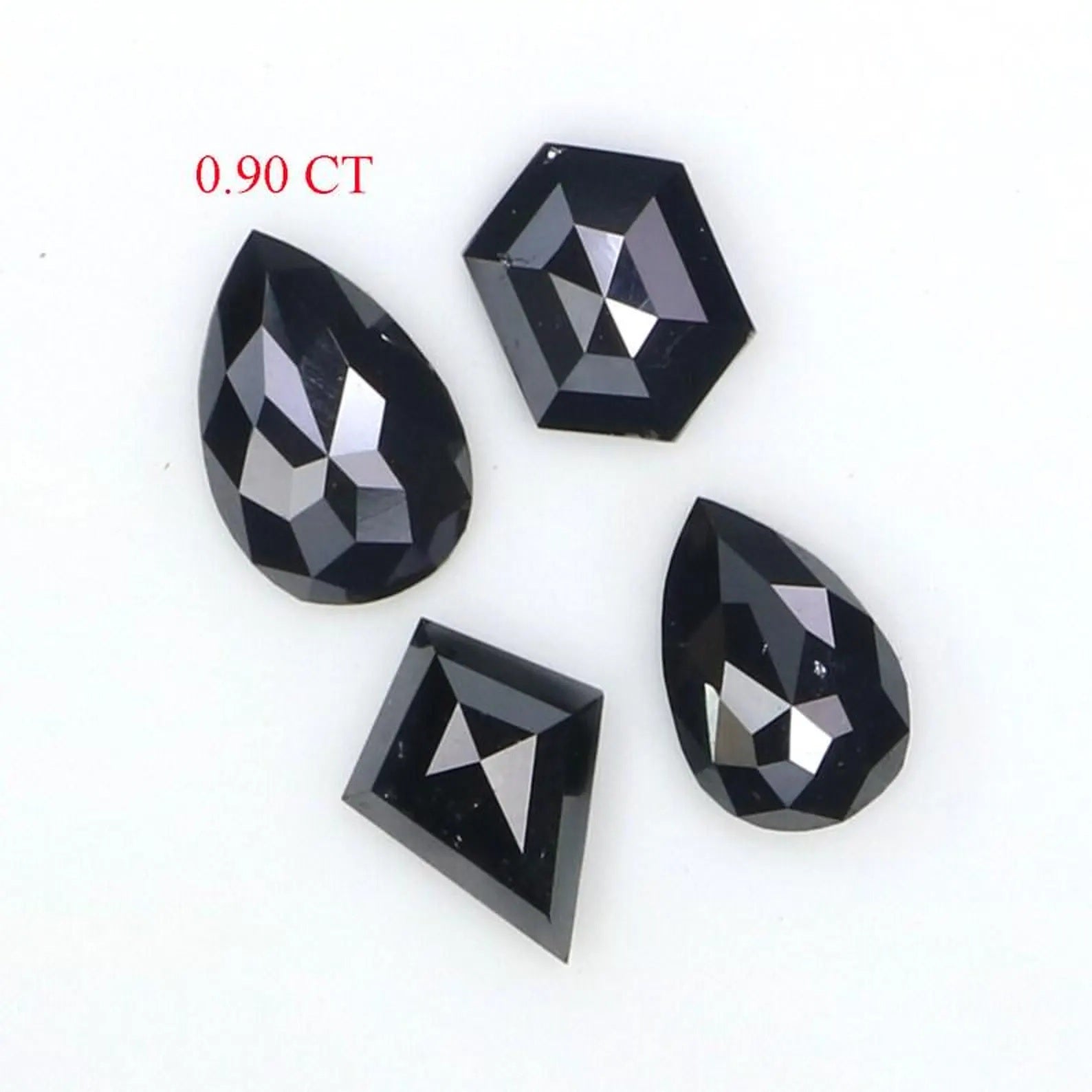0.90 CT Natural Loose Mix Shape Diamond Black Color Mix Shape Diamond 5.80 MM Natural Loose Black Color Mix Shape Rose Cut Diamond QN2250