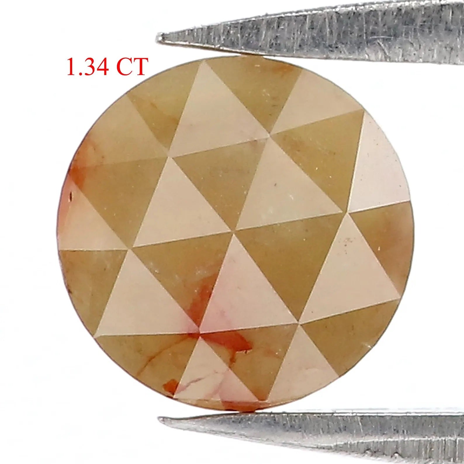 Natural Loose Rose Cut Yellow Green Color Diamond 1.34 CT 6.70 MM Round Rose Cut Shape Diamond KDN9967