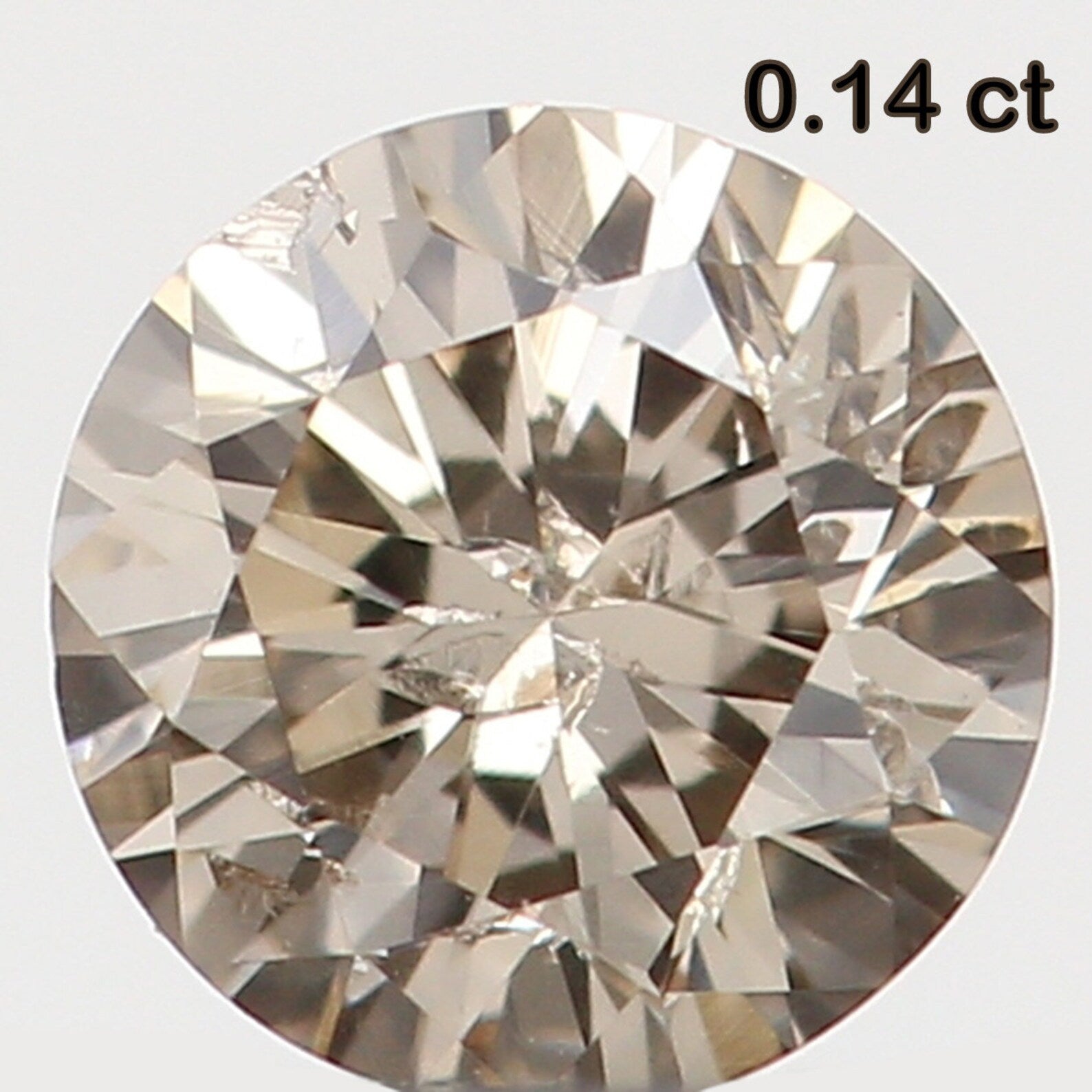 0.14 Ct Natural Loose Diamond Round Brown Color I1 Clarity 3.20 MM N7278