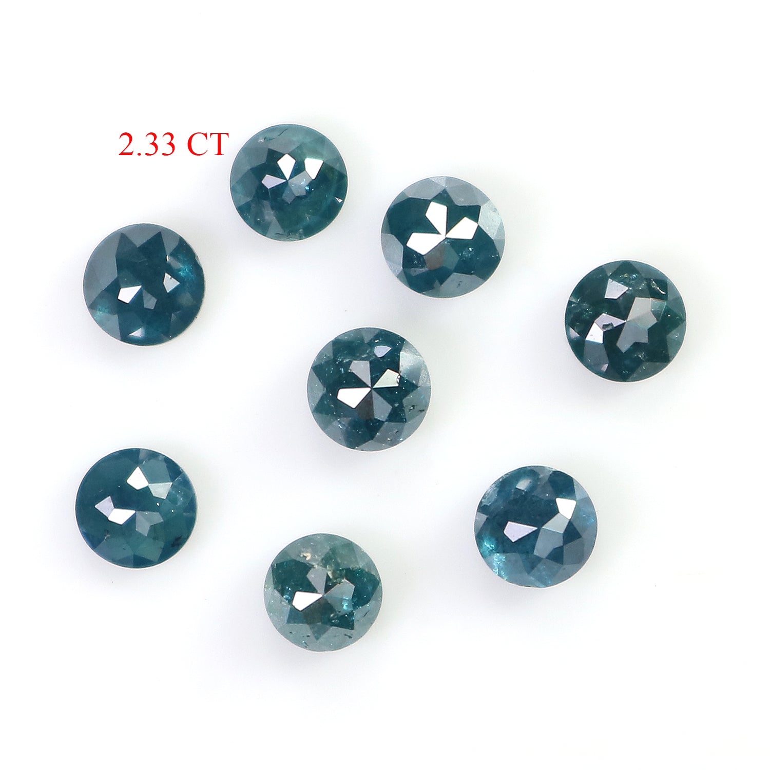 2.33 CT Natural Loose Round Rose Cut Diamond Blue Color Round Cut Diamond 3.65 MM Natural Blue Color Diamond Round Rose Cut Diamond KQ2546