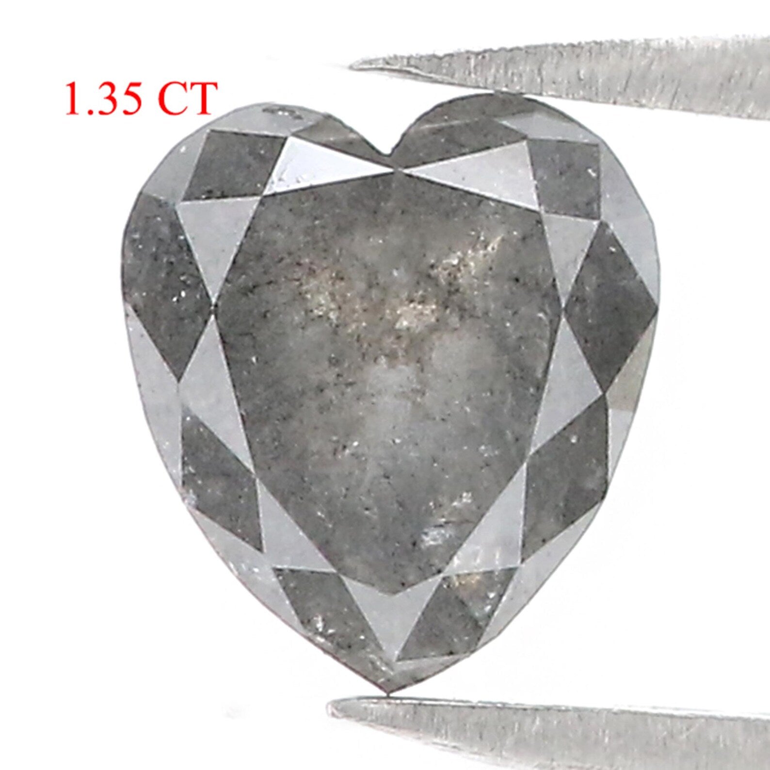 1.35 CT Natural Loose Heart Shape Diamond Grey Color Diamond Heart Cut Diamond 7.00 MM Natural Loose Diamond Heart Rose Cut Diamond QN9129