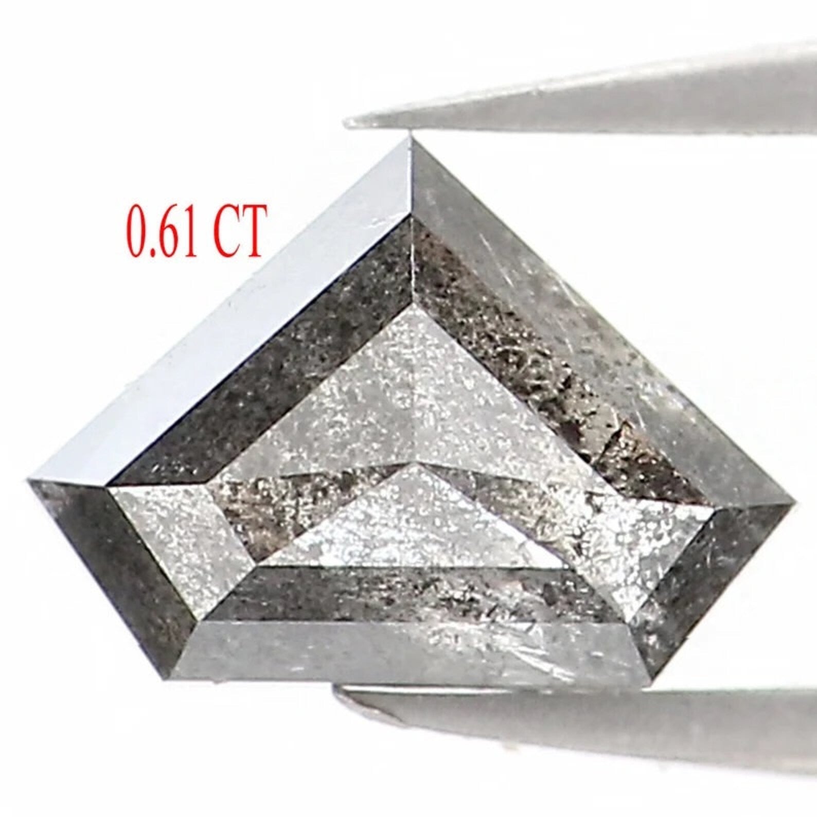 0.61 CT Natural Loose Shield Shape Diamond Salt And Pepper Shield Cut Diamond 4.80 MM Black Grey Color Shield Shape Rose Cut Diamond NQ1551