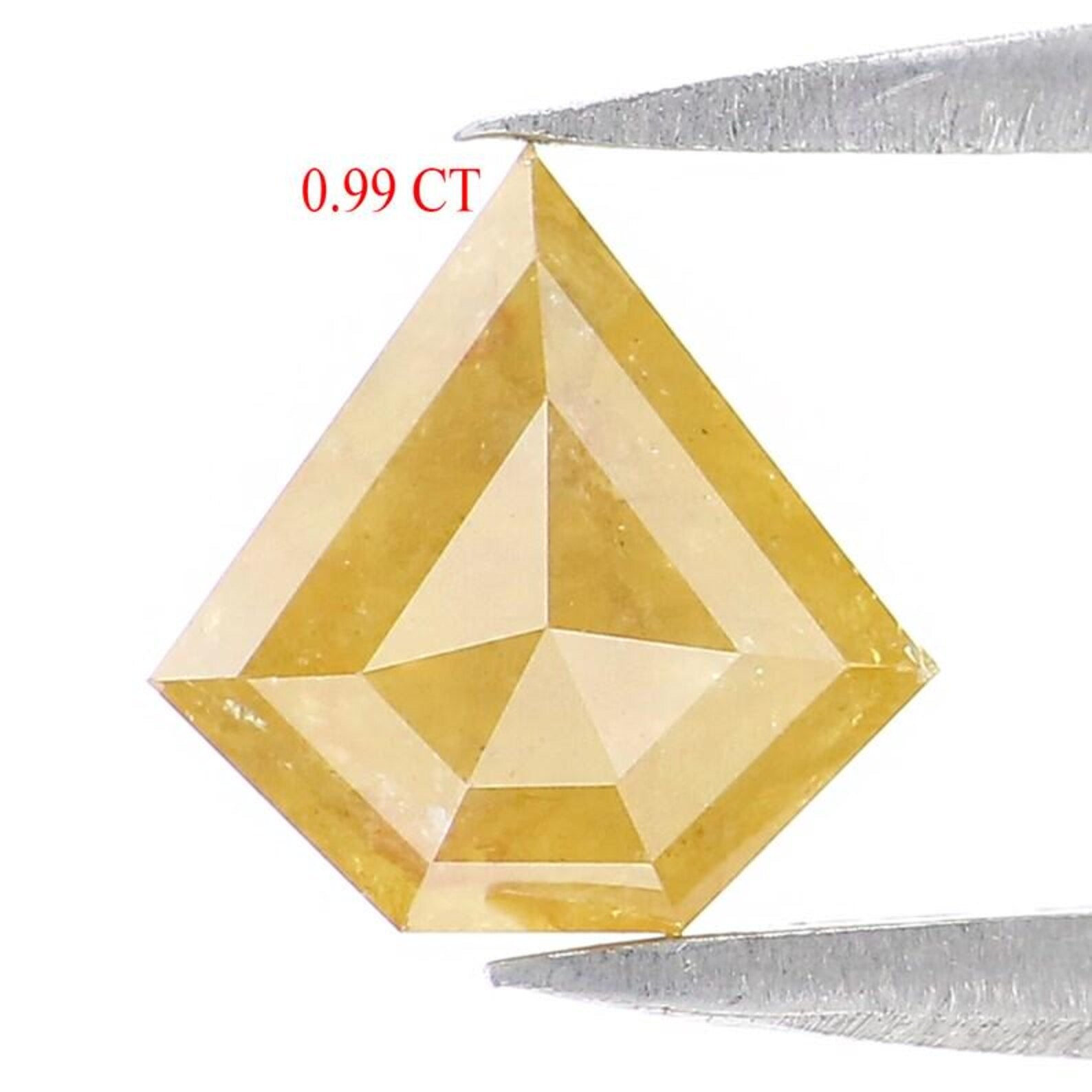 0.99 CT Natural Loose Shield Shape Diamond Yellow Color Shield Cut Diamond 6.80 MM Natural Loose Yellow Color Shield Rose Cut Diamond NQ684