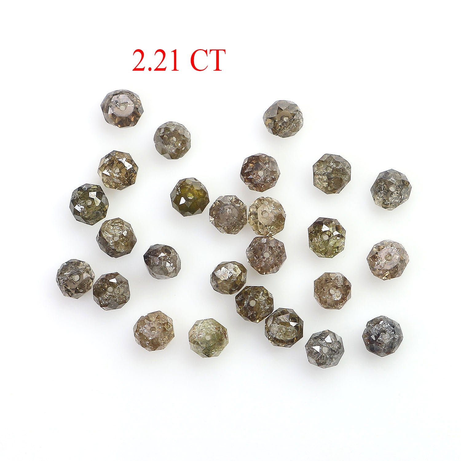 2.21 CT Natural Loose Bead Shape Diamond Brown Color Bead Cut Diamond 2.30 MM Natural Loose Brown Color Diamond Bead Rose Cut Diamond LQ1681