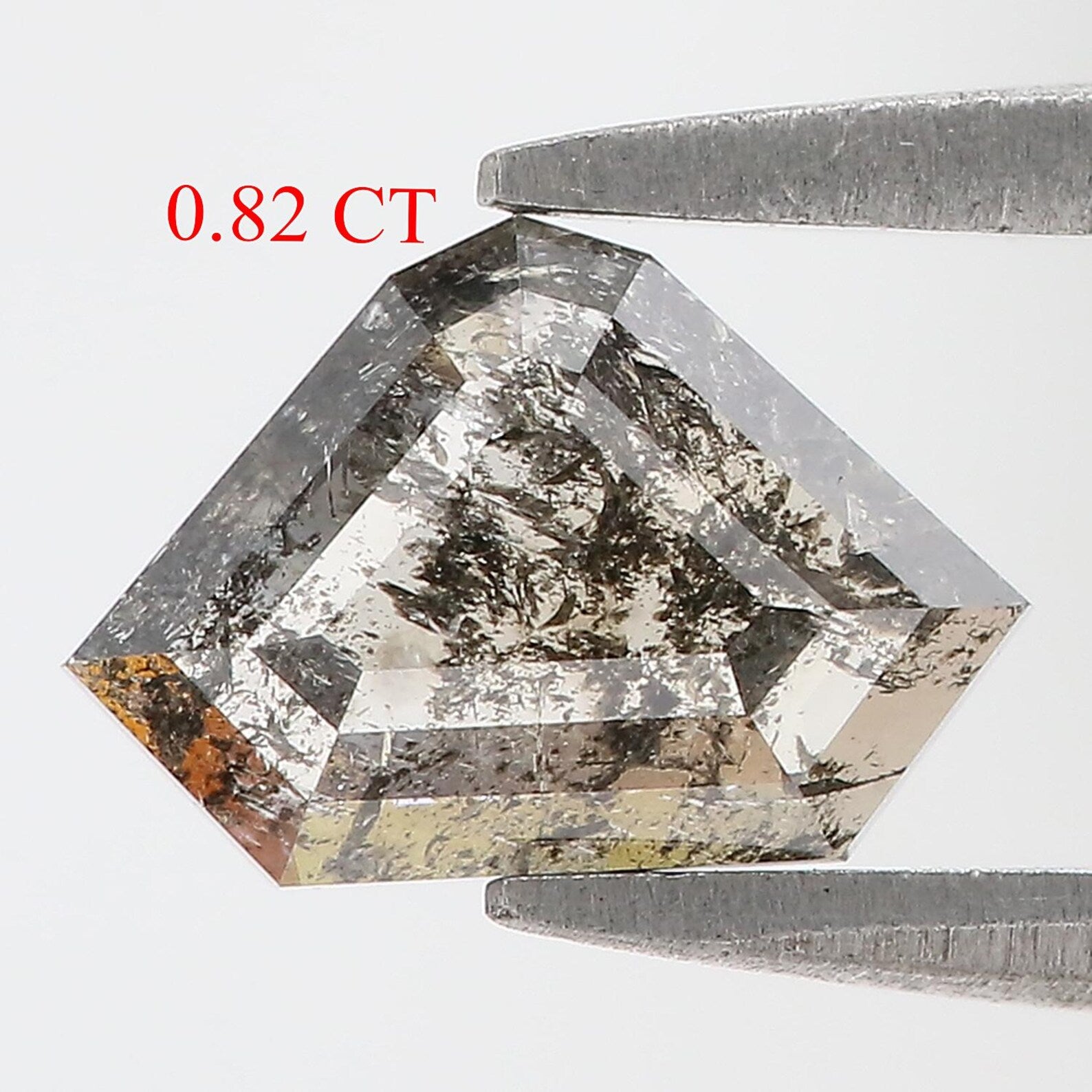 0.82 Ct Natural Loose Shield Shape Diamond Black Grey Color Shield Diamond 6.25 MM Natural Loose Salt And Pepper Shield Cut Diamond QN9450