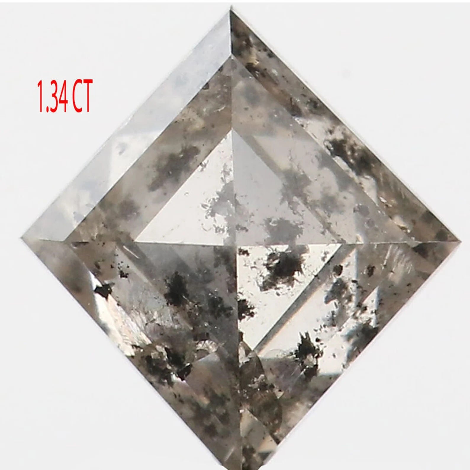 1.34 CT Natural Loose Kite Shape Diamond Salt And Pepper Kite Cut Diamond 8.60 MM Natural Loose Diamond Black Grey Kite Shape Diamond QN195
